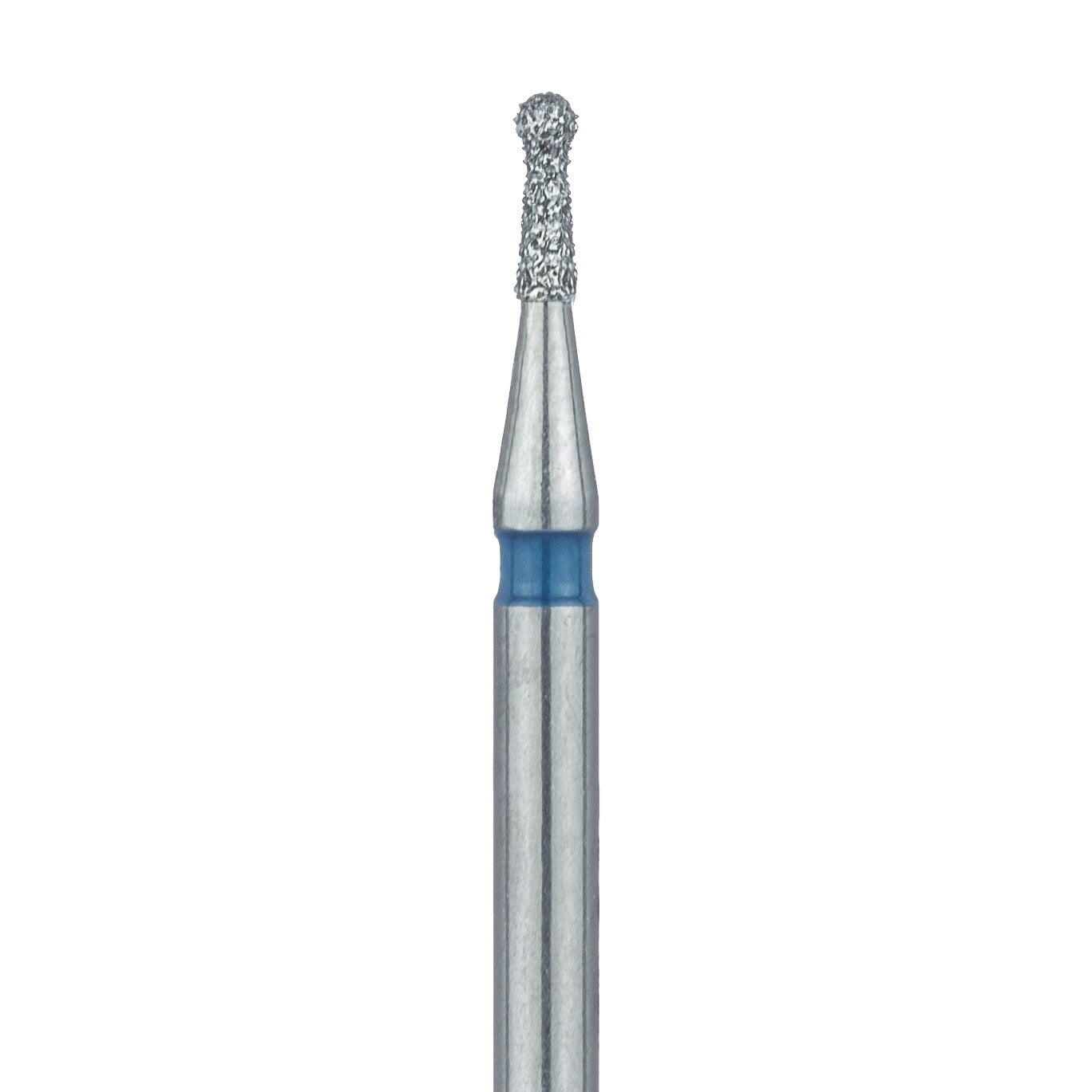 Meisinger 802-009-FG Medium Grit Round Diamond Bur, Friction Grip, 0.9 mm Head Diameter, 3.0 mm Head Length, Blue Ring, 5/Pkg