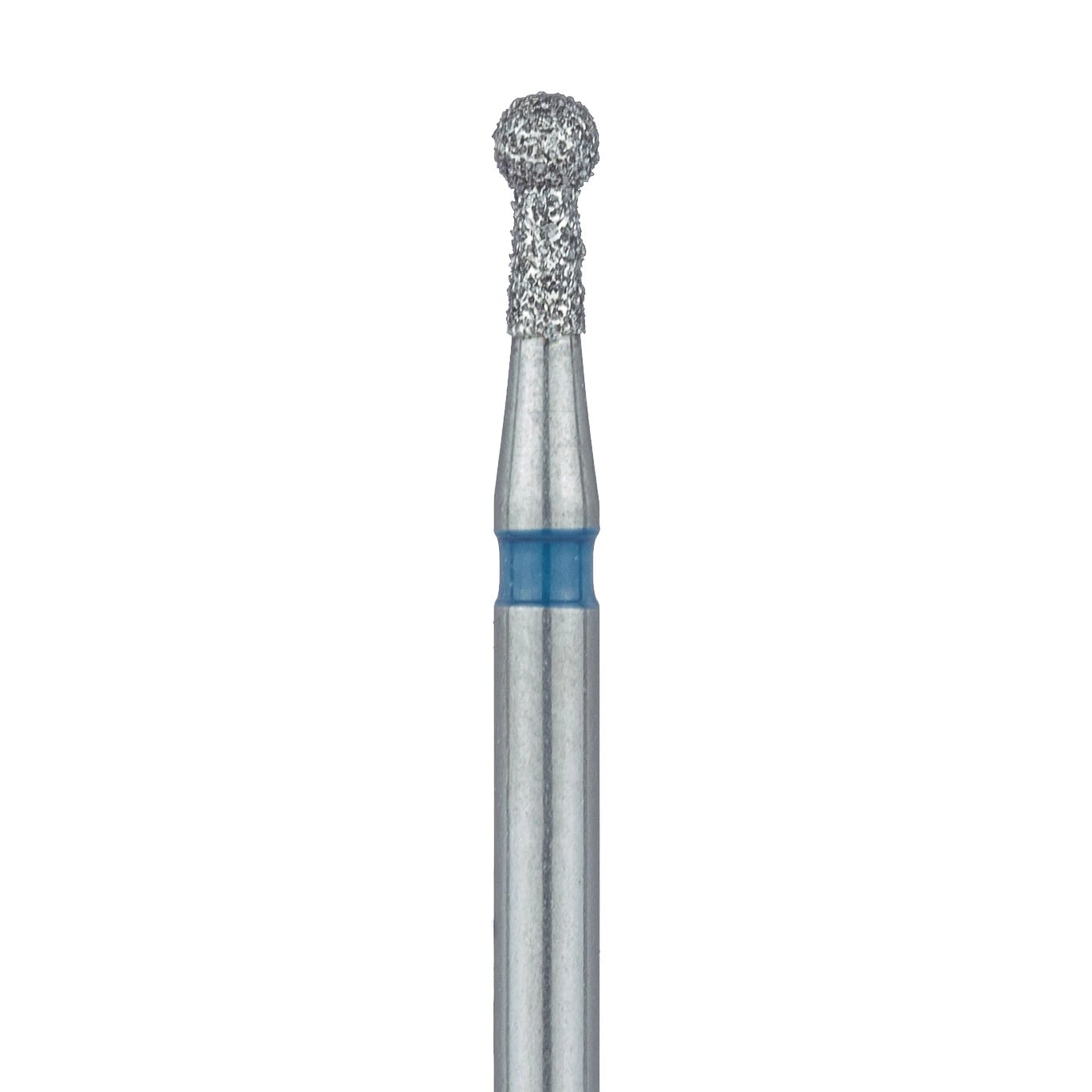Meisinger 802-016-FG Medium Grit Round Diamond Bur, Friction Grip, 1.6 mm Head Diameter, 3.5 mm Head Length, Blue Ring, 5/Pkg