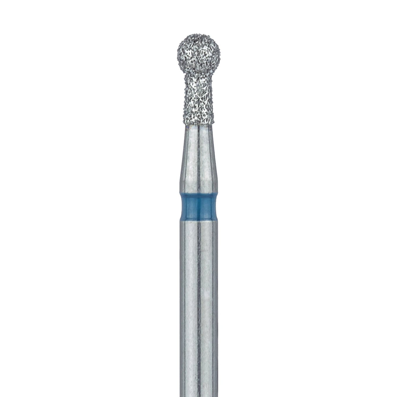 Meisinger 802-018-FG Medium Grit Round Diamond Bur, Friction Grip, 1.8 mm Head Diameter, 3.5 mm Head Length, Blue Ring, 5/Pkg