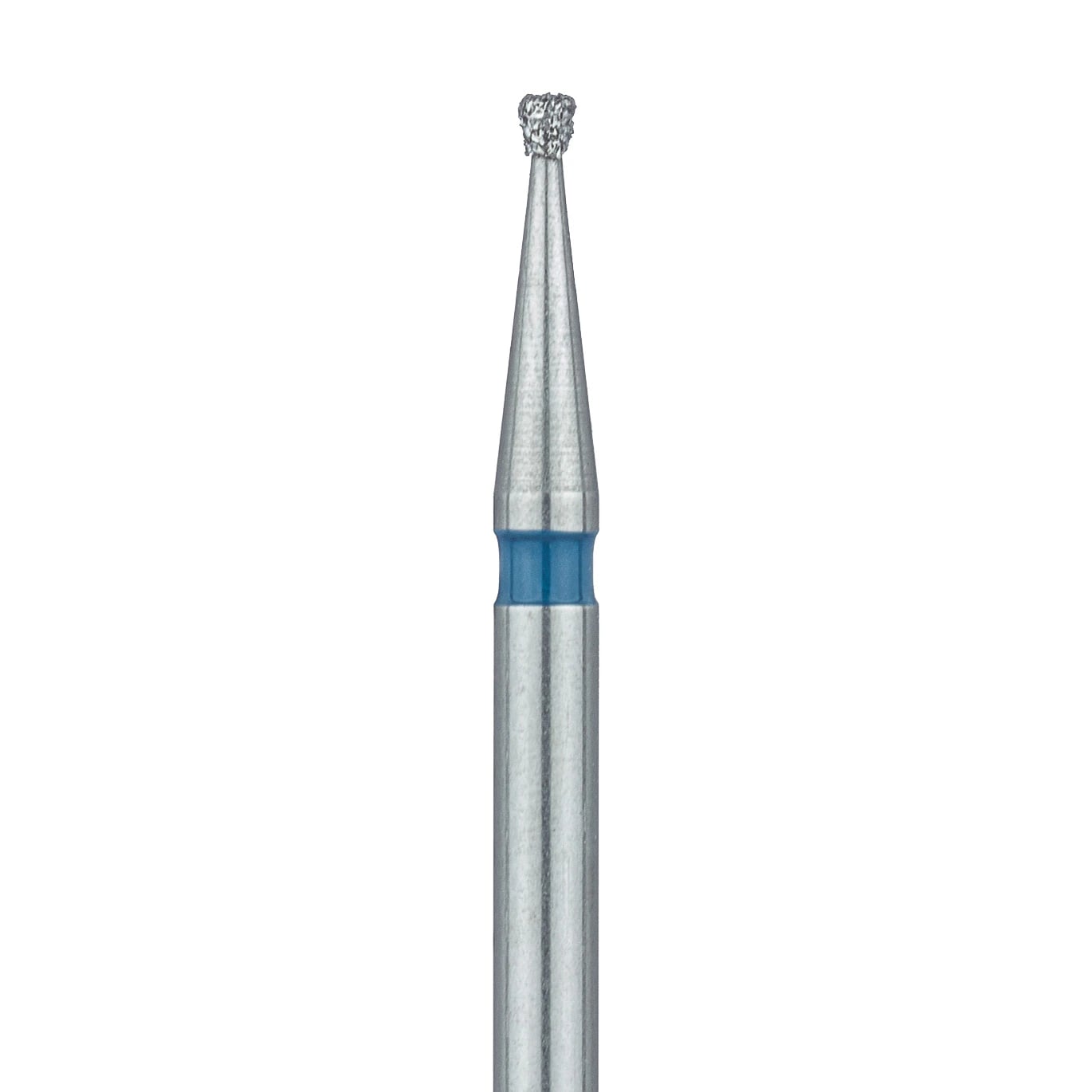 Meisinger 805-009-FG Diamond Bur, Inverted Cone, Medium Grit, Blue Ring, 0.9 mm Head Diameter, 0.9 mm Head Length, Friction Grip, 5/Pkg