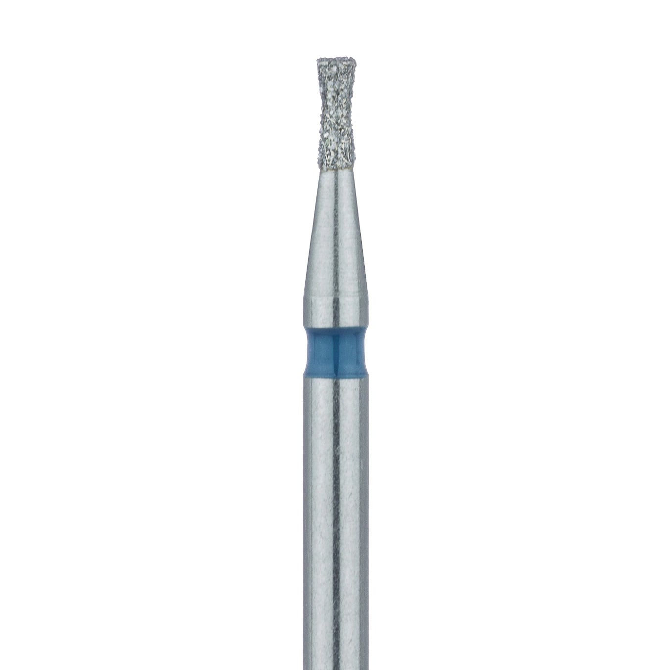 Meisinger 806-010-FG Diamond Bur, Hourglass/Double Inverted Cone, Medium Grit, Blue Ring, Flat End, 1.0 mm Head Diameter, 2.5 mm Head Length, Friction Grip, 5/Pkg
