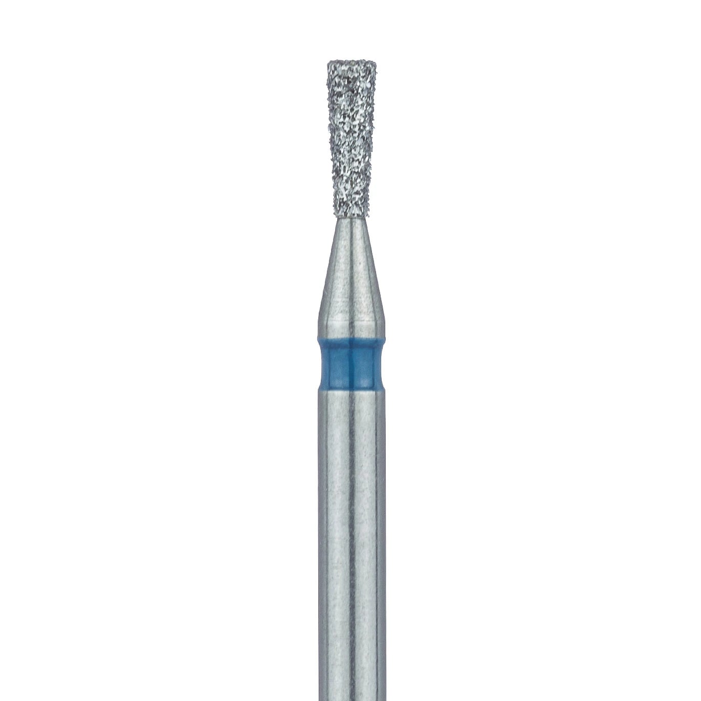 Meisinger 807-012-FG Diamond Bur, Inverted Cone, Medium Grit, Blue Ring, Friction Grip, 1.2 mm Head Diameter, 3.5 mm Head Length, 5/Pkg