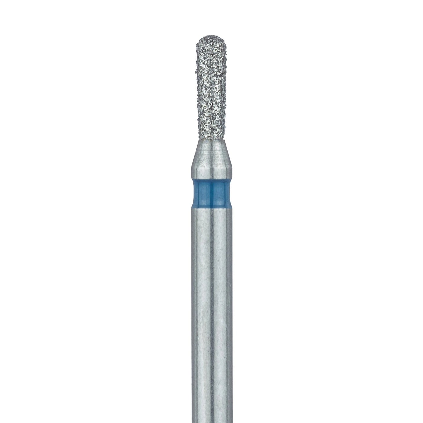 Meisinger 808R-012-FG Diamond Bur, Round End Pear, Medium Grit, Blue Ring, 1.2 mm Head Diameter, 4.0 mm Head Length, Friction Grip, 5/Pkg