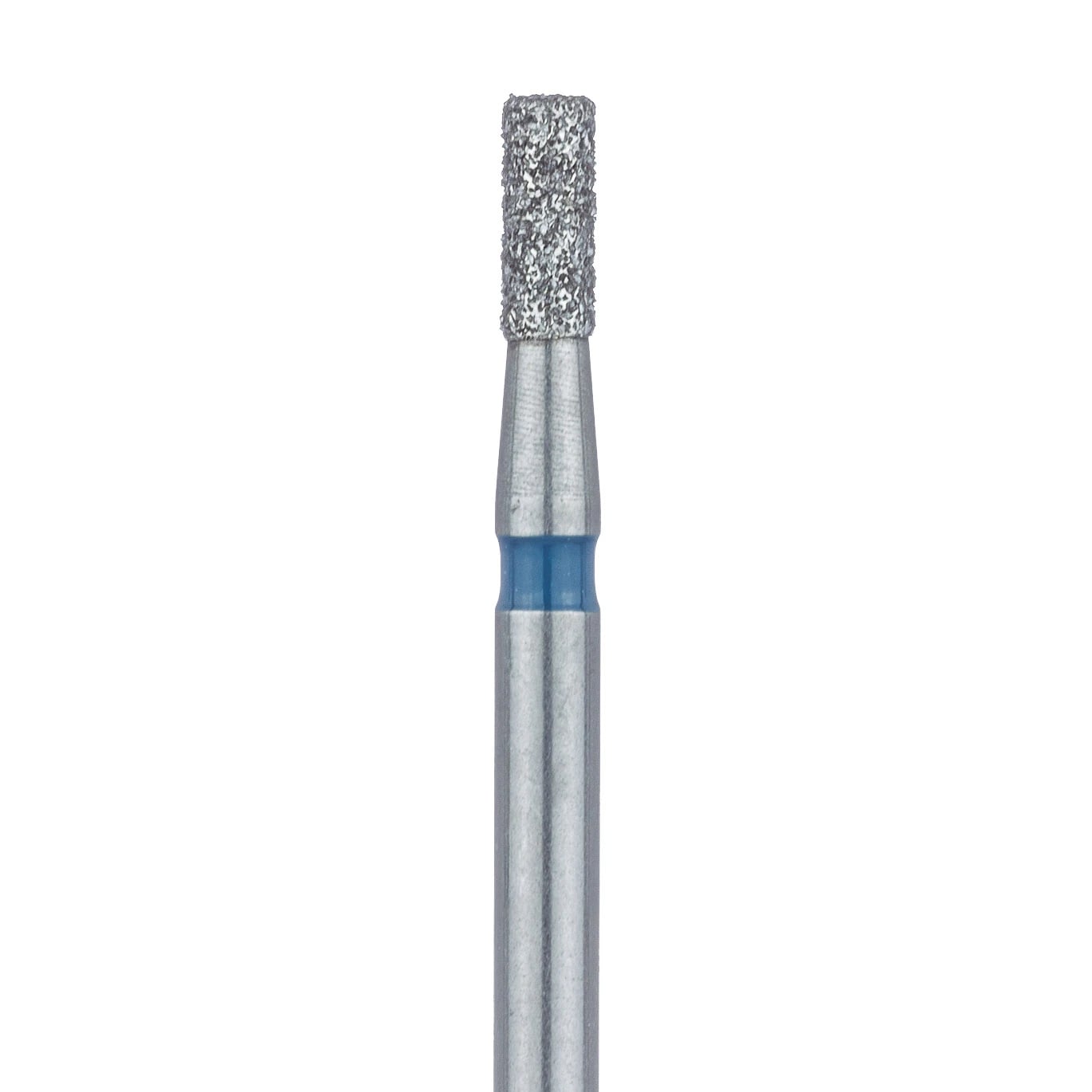 Meisinger 835-014-FG Medium Flat End Cylinder Diamond Bur, Friction Grip, 1.4 mm, Blue, 5/Pk