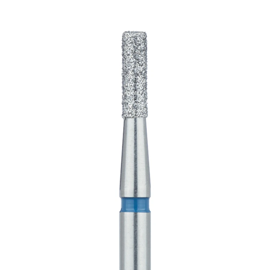 Meisinger 837-018-HP Diamond Bur, Medium Grit, Cylinder Shape, 1.8 mm Diameter, 6 mm Working Length, HP Shank, 5/Pk
