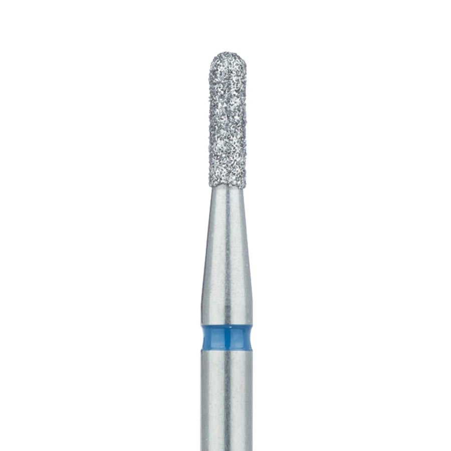 Meisinger 838L-016-HP Diamond Bur, Round End Cylinder, Medium Grit, 1.6 mm, HP Shank, 5/Pk