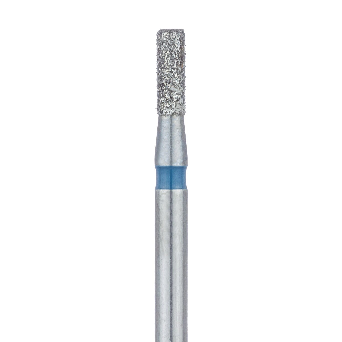 Meisinger 840-014-FG Medium Diamond Bur, Round Edge Cylinder, Friction Grip, 1.4 mm Head Diameter, 4.0 mm Head Length, Blue Ring, 5/Pack