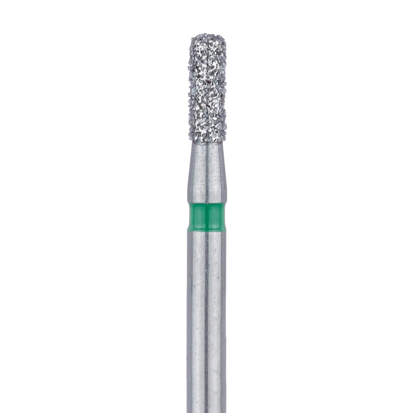 Meisinger 840G-016-FG Coarse Diamond Bur, Round Edge Cylinder, Friction Grip, 1.6 mm, Green, 5/Pk
