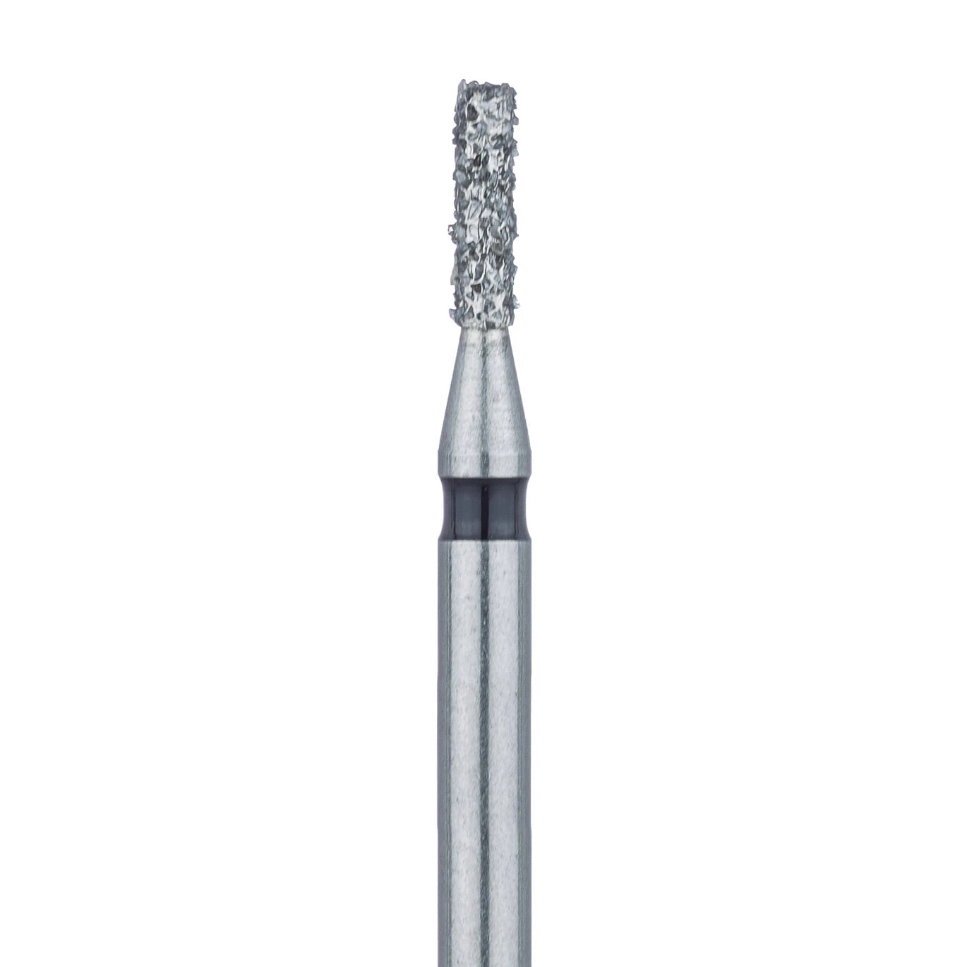 Meisinger 840H-012-FG Diamond Bur, Super Coarse (Black), Cylinder Round End, Friction Grip, 1.2 mm Head Diameter, 4.0 mm Head Length, 5/Pkg