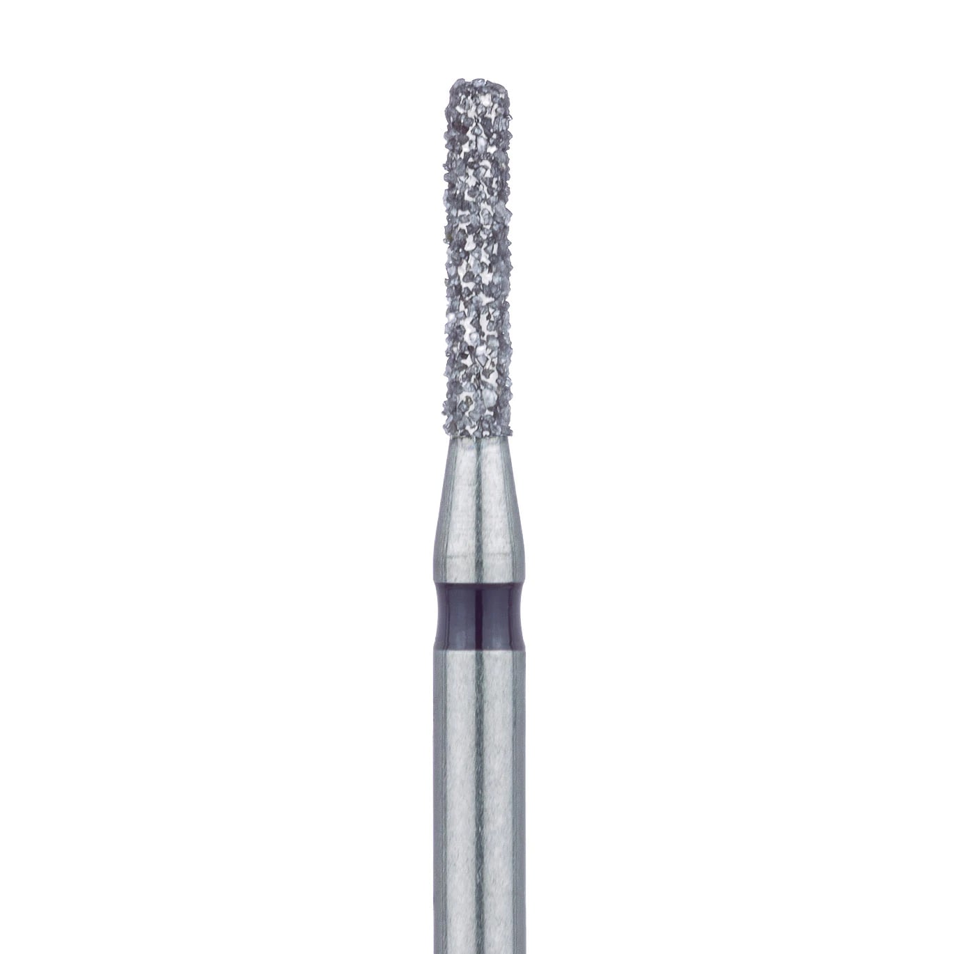 Meisinger 841H-012-FG Diamond Bur, Super Coarse (Black), Round Edge Cylinder, FG, 1.2 mm Head Diameter, 6.0 mm Head Length, 5/Pkg