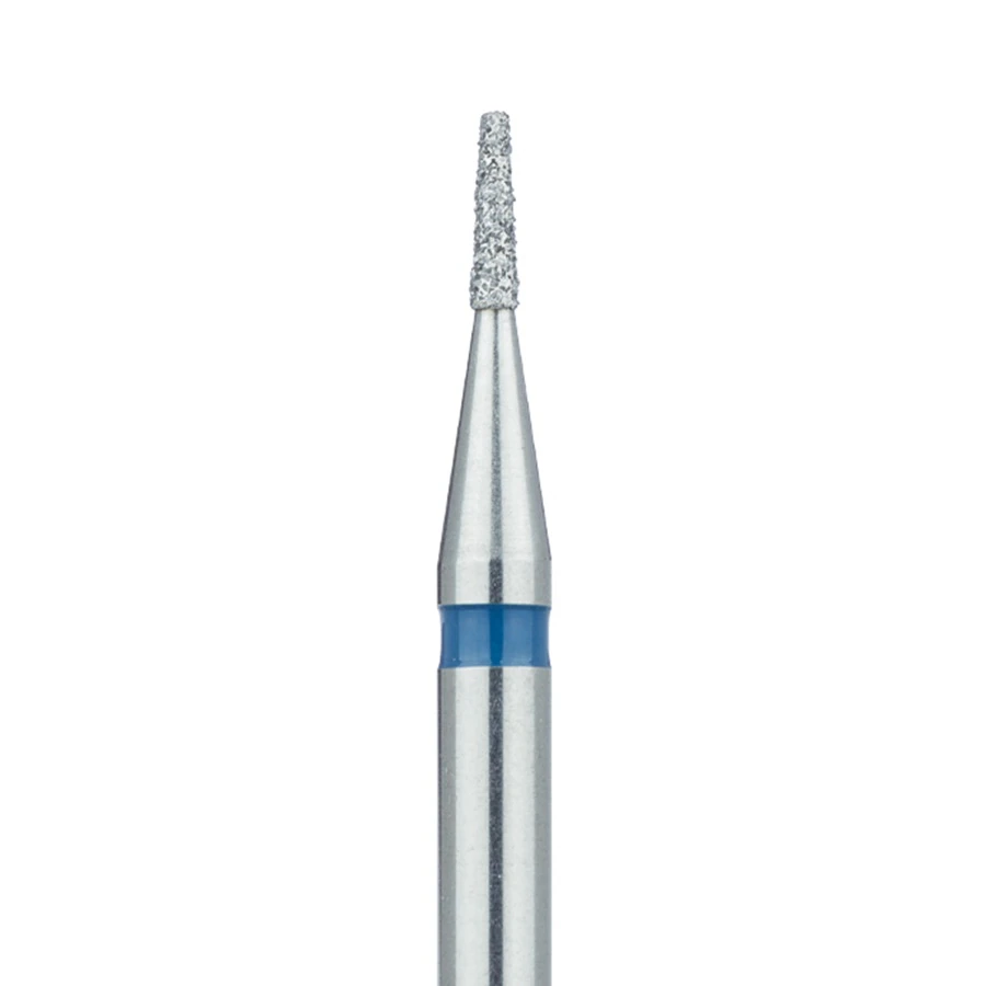 Meisinger 845-010-HP Diamond Bur, Flat-End Taper, Medium Grit, 1.0 mm Diameter, Handpiece, 5/Pk
