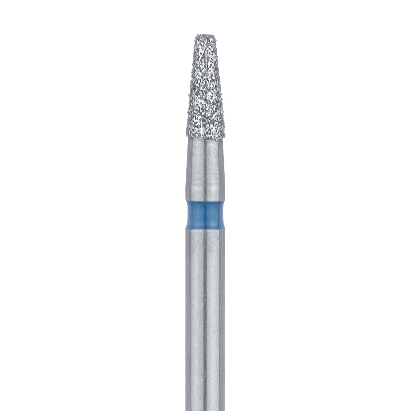Meisinger 845R-016-FG Multi-Use Diamond Bur, Round Edge Tapered, Medium Grit, Blue Ring, 1.6 mm Head Diameter, 4.0 mm Working Length, Friction Grip, 5/Pack