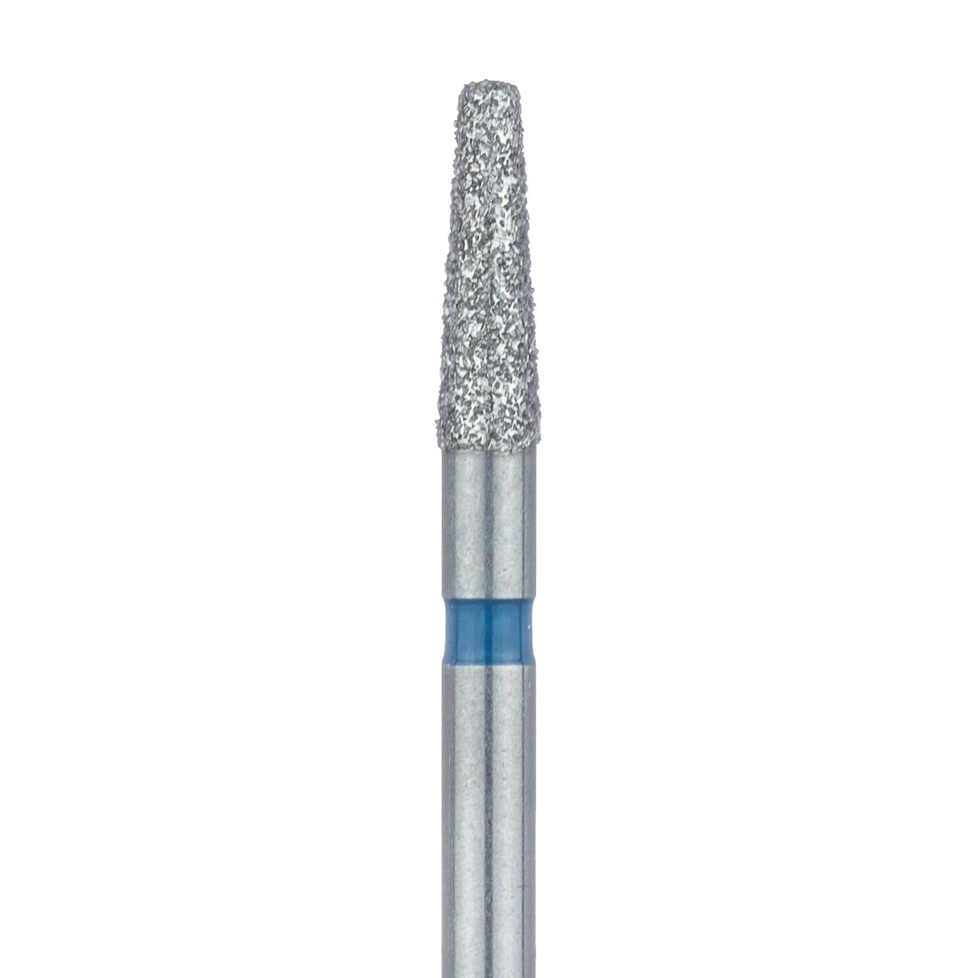 Meisinger 846R-018-FG Medium Diamond Bur, Round Edge Tapered, Friction Grip, 1.8 mm Head Diameter, Blue Ring, 5/Pack
