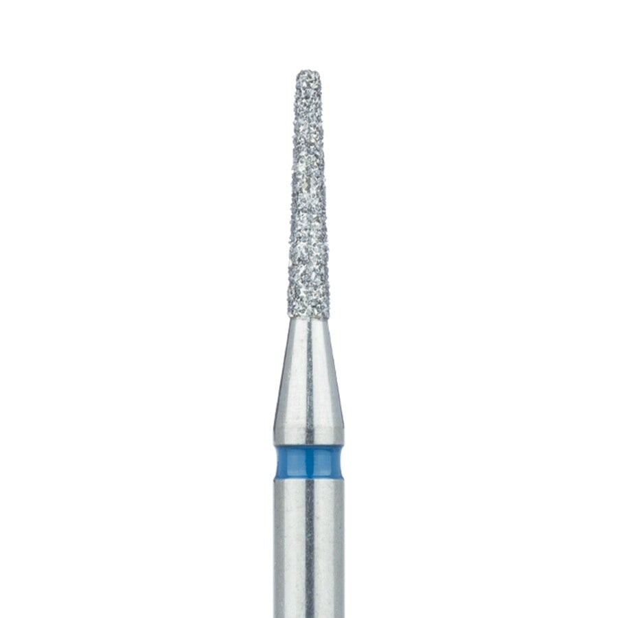 Meisinger 847-014-HP Diamond Bur, Flat End Taper, Medium Grit, 1.4 mm Diameter, 8 mm Working Length, HP Shank, 5/Pack