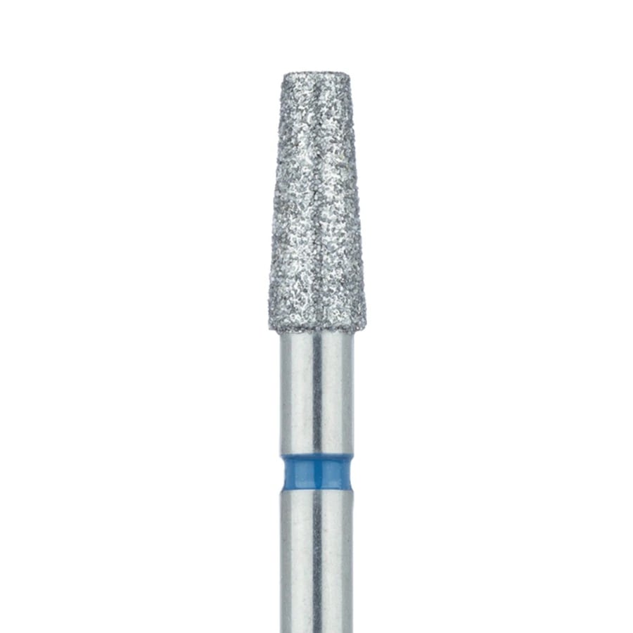 Meisinger 847-033 Medium Diamond Bur, Long Flat End Tapered, HP, 3.3 mm, 2/Pack