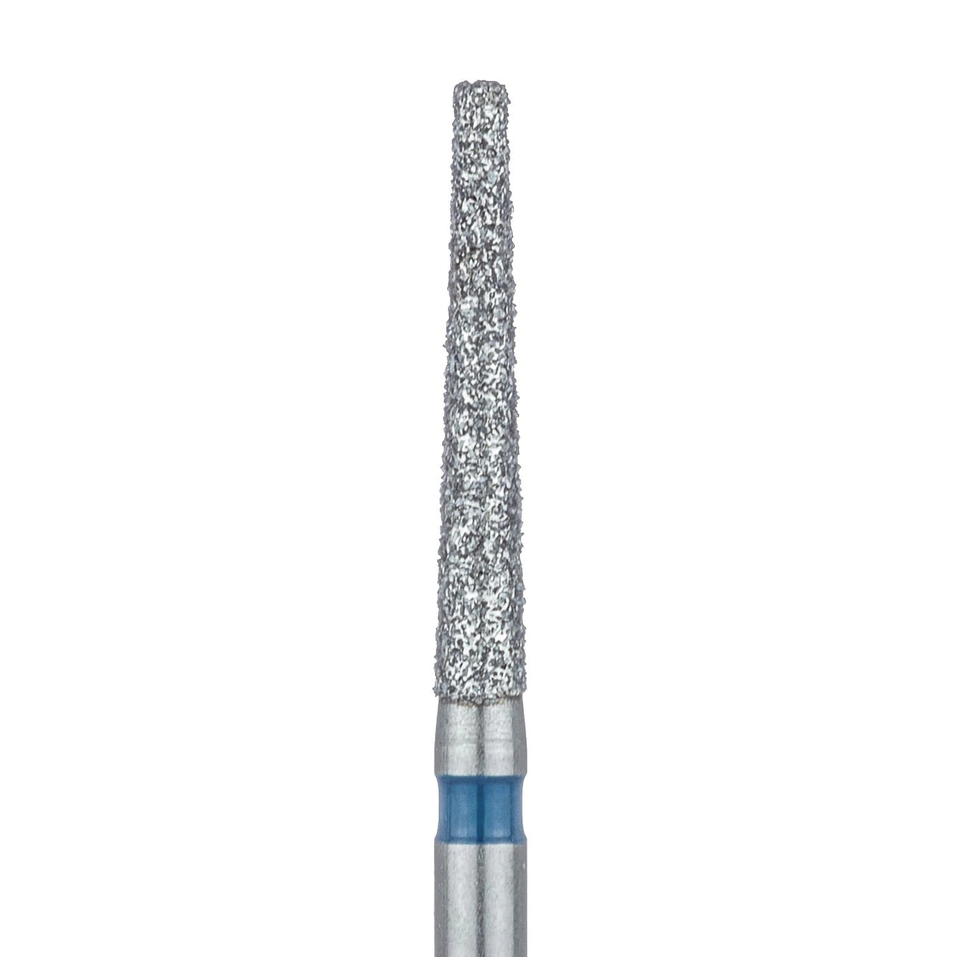 Meisinger 848-016-FG Diamond Bur, FG, Medium Grit, Blue Ring, Flat End Taper, 1.6 mm Head Diameter, 10 mm Head Length, 5/Pkg
