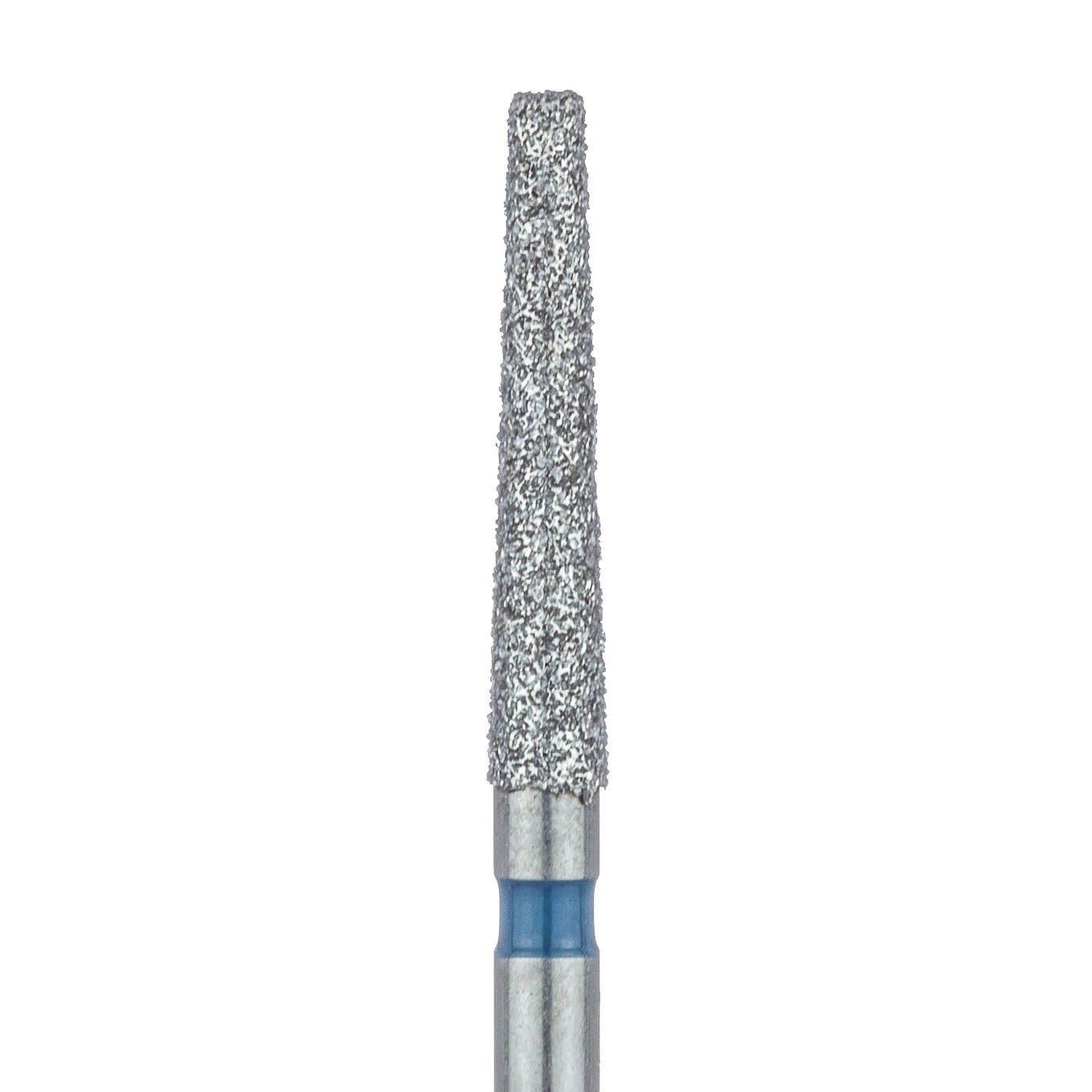 Meisinger 848-018-FG Diamond Bur, FG, Medium Grit, Blue Ring, Flat End Tapered, 1.8 mm Head Diameter, 10.0 mm Head Length, 5/Pkg