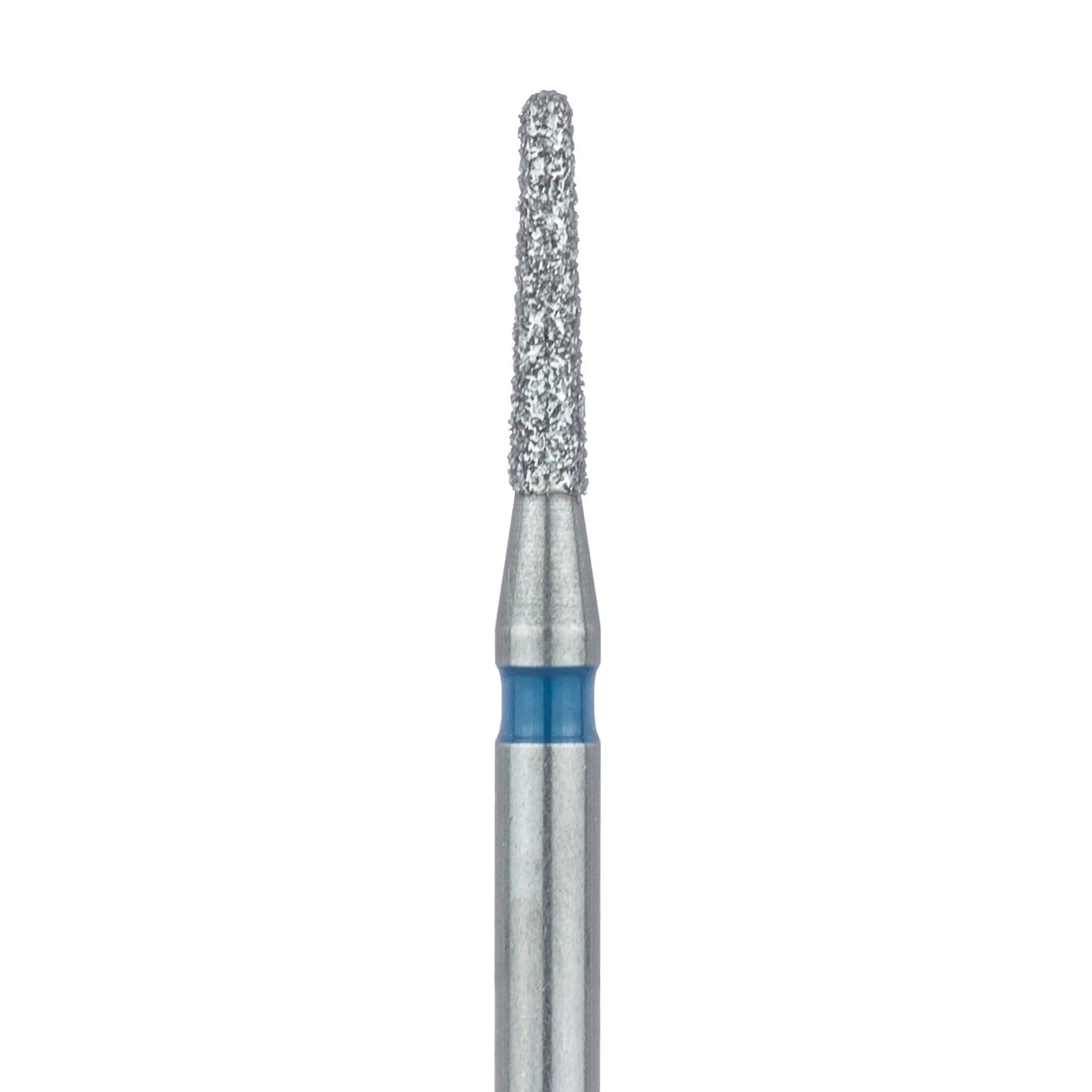 Meisinger 849-012-FG Multi-Use Diamond Bur, Round End Tapered, Medium Grit (Blue Ring), 1.2 mm Head Diameter, 6.0 mm Head Length, Friction Grip, 5/Pack