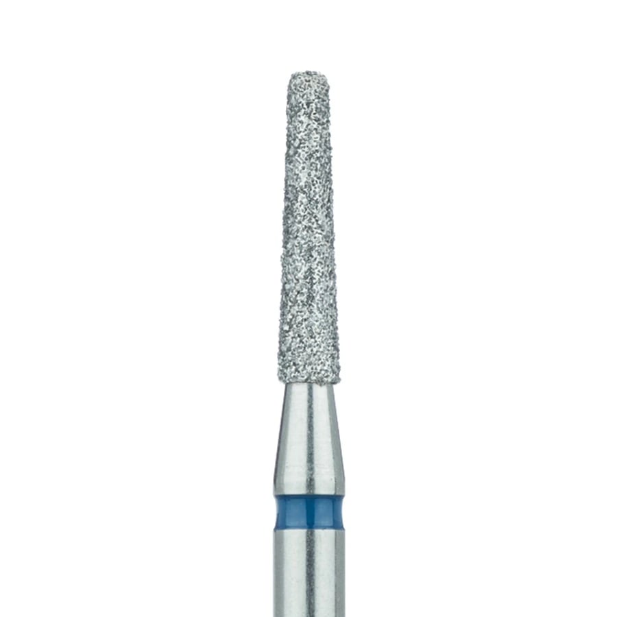 Meisinger 852-021-HP Multi-Use Diamond Bur, Round End Tapered (Chamfer), Medium Grit, 2.1 mm Diameter, 10 mm Working Length, HP Shank, 5/Pack