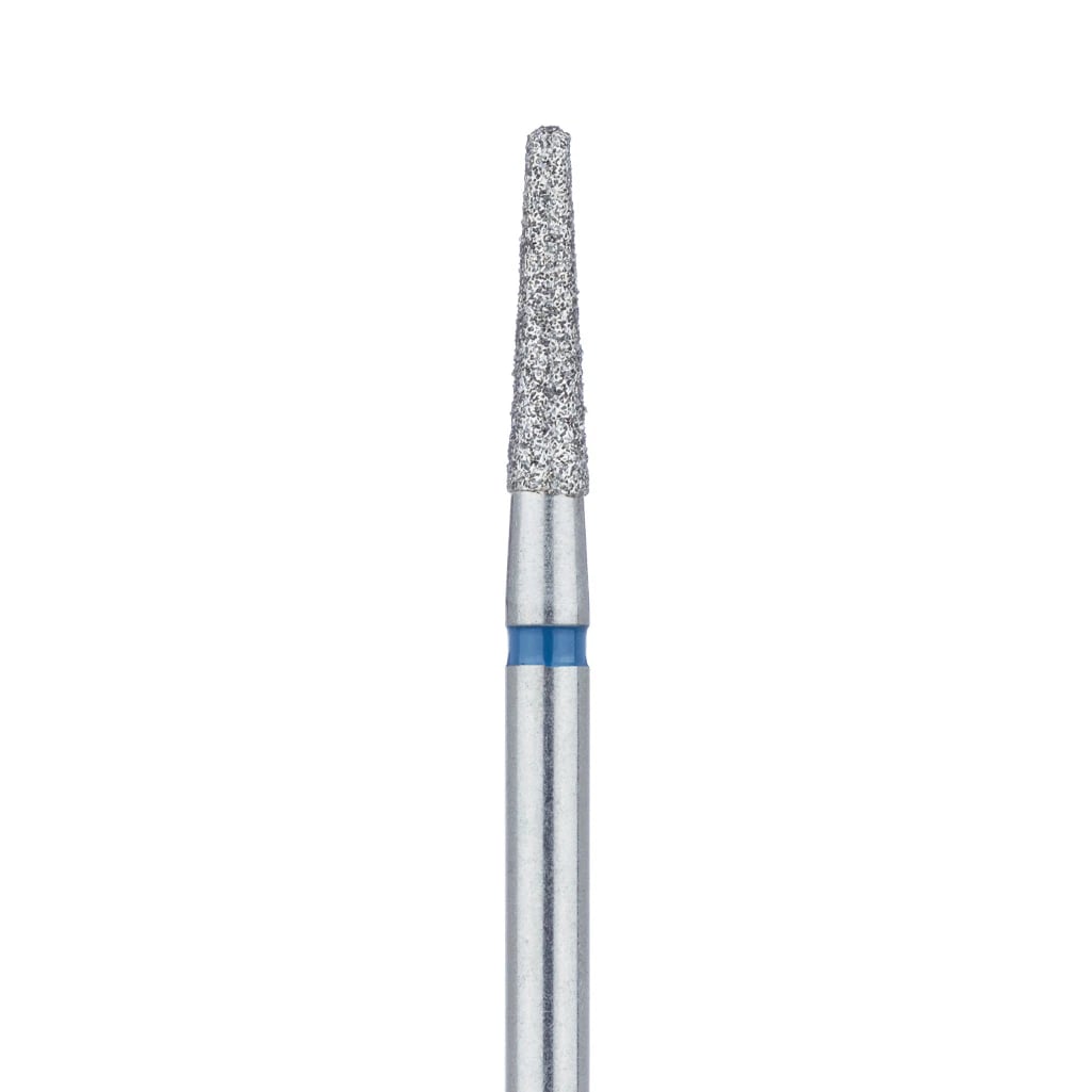 Meisinger 852-023-HP Medium Grit Diamond Bur, Round End Taper (Cone), 2.3 mm Diameter, 10 mm Working Length, HP Shank, 5/Pack