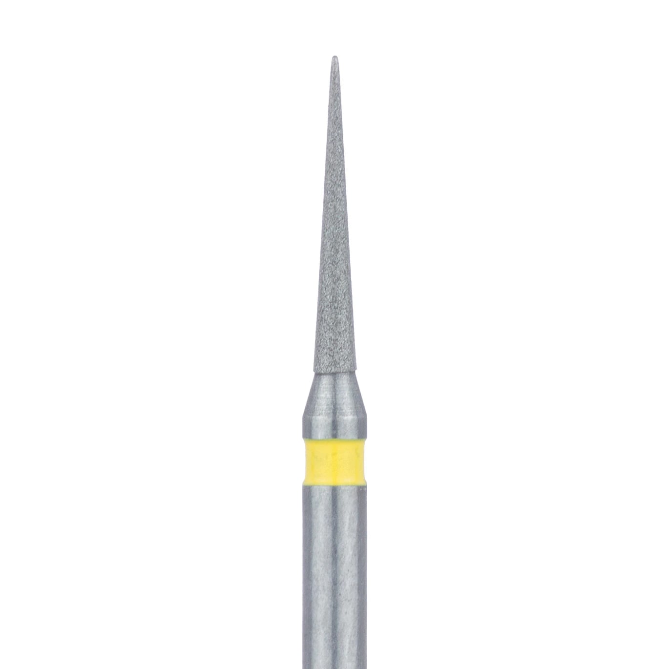 Meisinger 858C-010-FG Diamond Bur, Extra Fine (Yellow), Needle Shape, 1.0 mm Head Diameter, 8.0 mm Head Length, Friction Grip, 5/Pkg