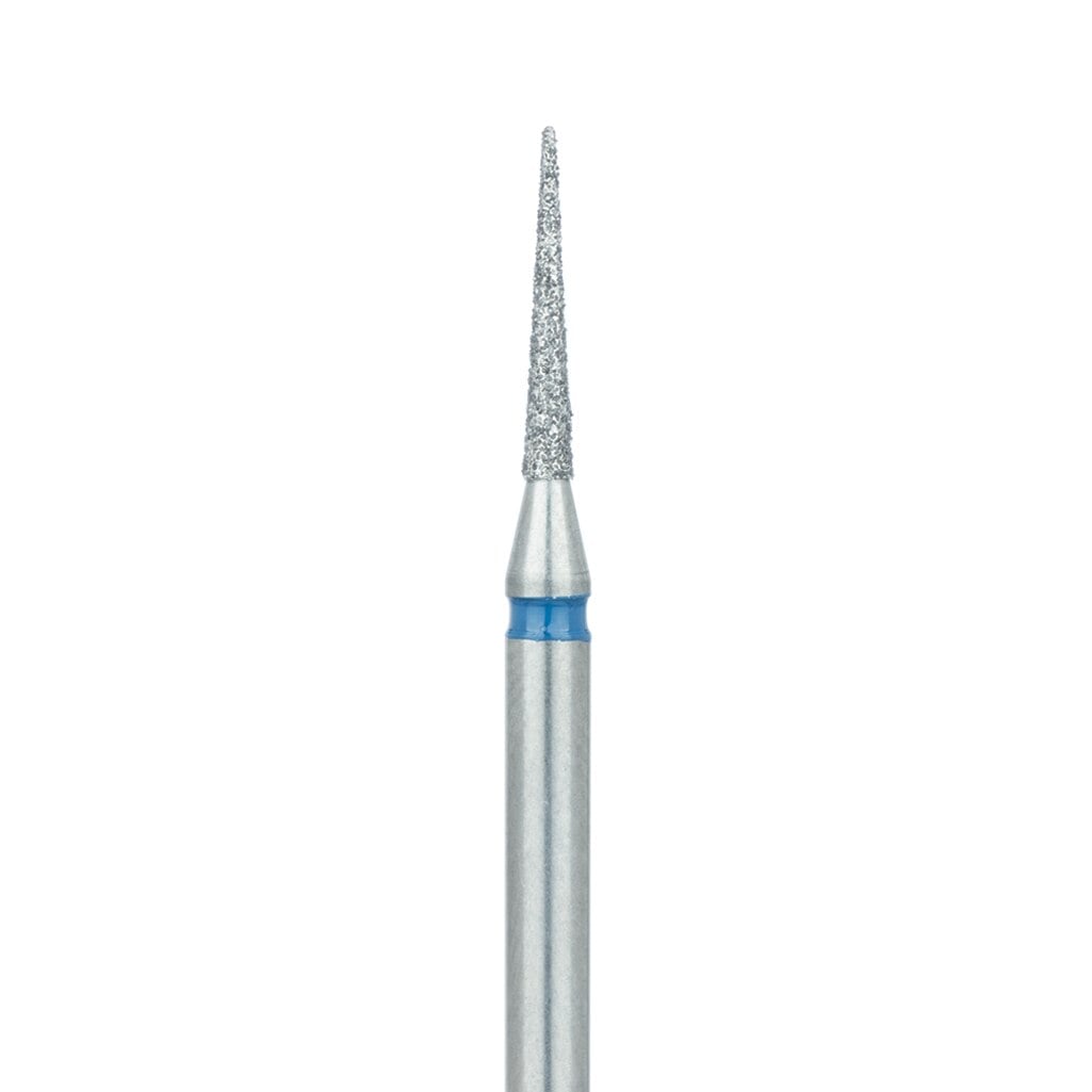 Meisinger 859-014-HP Medium Diamond Bur, Long Needle, HP Shank, 1.4 mm, Blue, 5/Pack