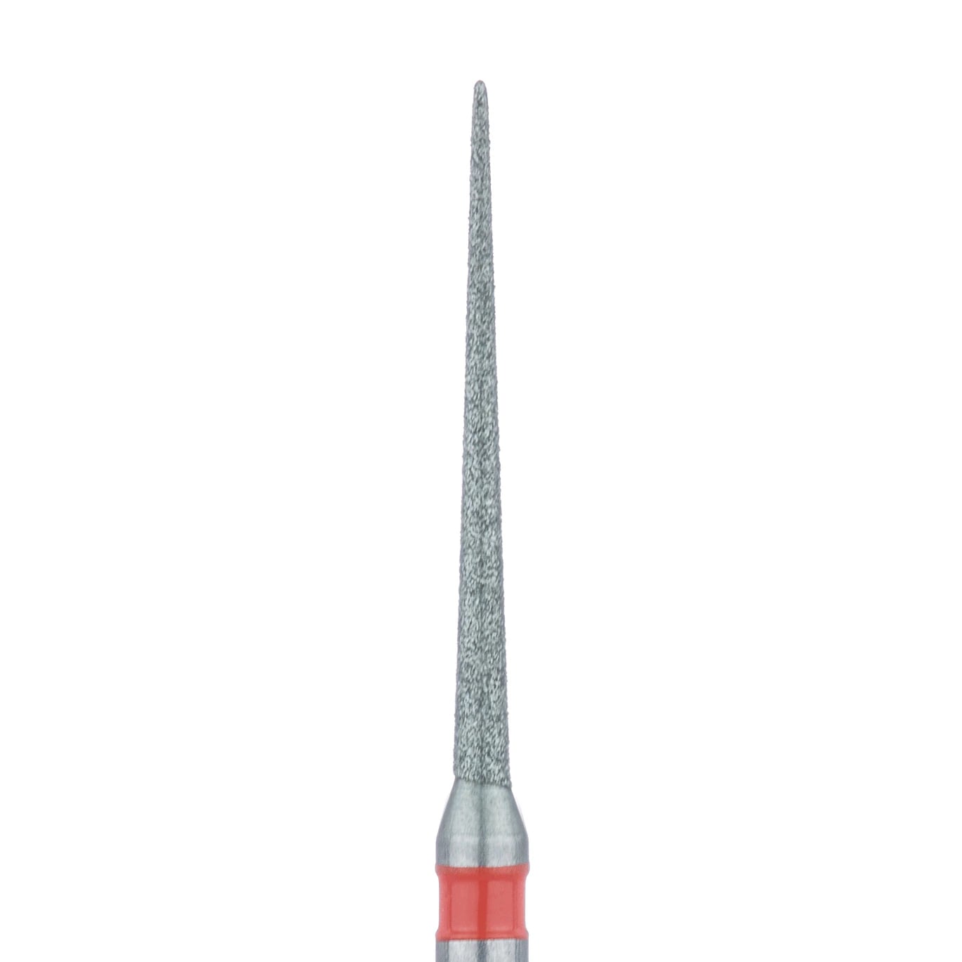 Meisinger FG #859LF.010 Fine Needle-Shaped Interproximal Reduction Diamond Bur, 1.0 mm Head, 12 mm Working Length, Red Ring, 5/Pk