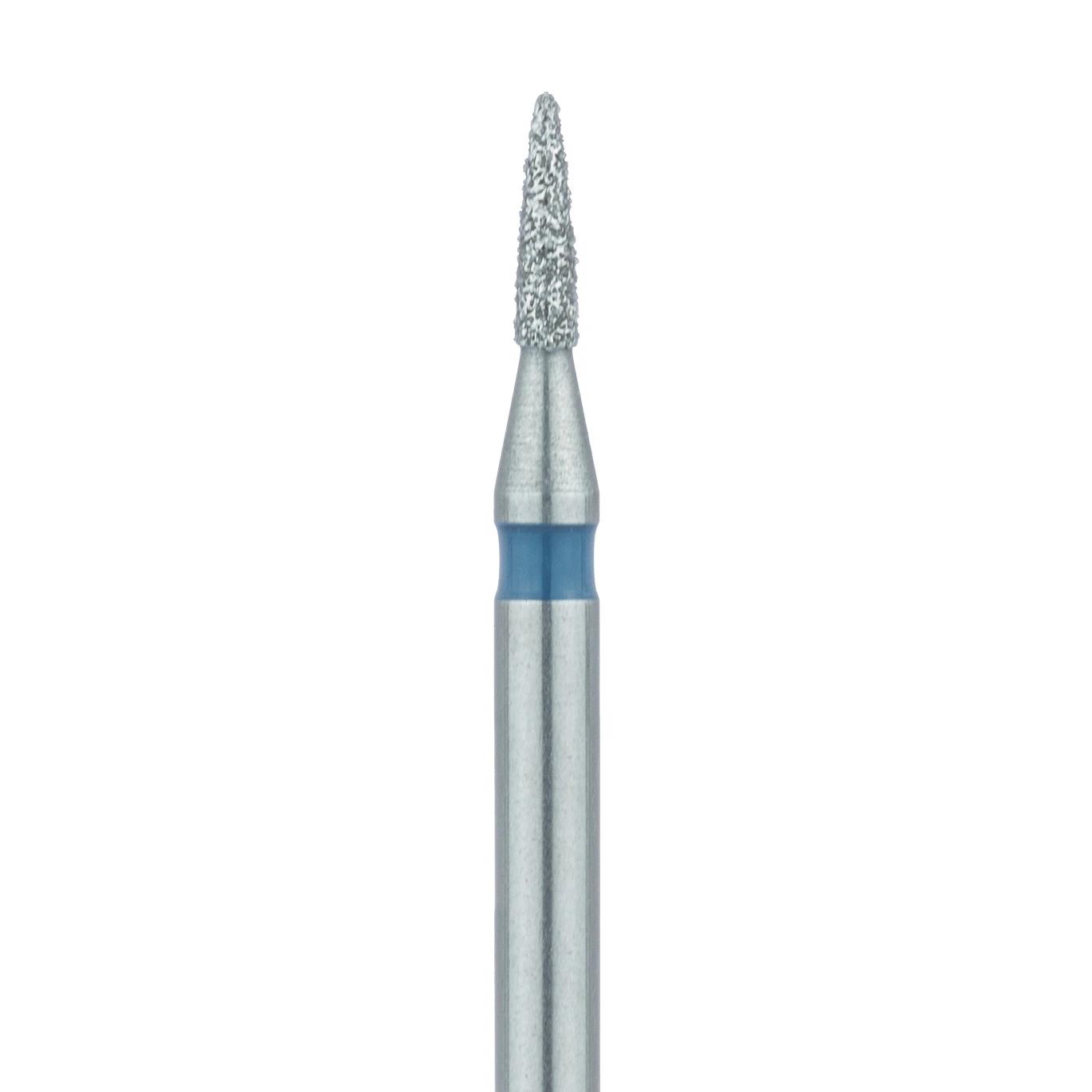 Meisinger 861-010-FG Diamond Bur, FG, Medium Grit, Flame Shape, 1.0 mm Head Diameter, 5.0 mm Head Length, 5/Pkg