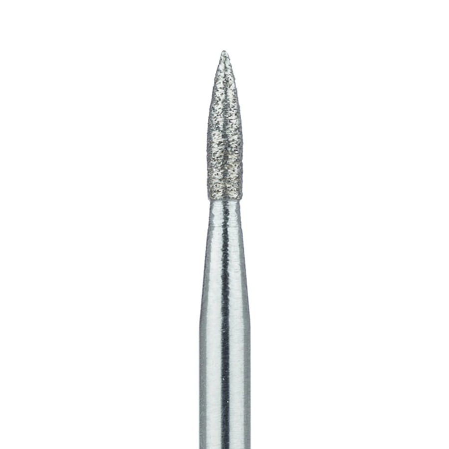 Meisinger 861S-016 HP Sintered Diamond Bur, Flame Shape, 1.6 mm Head, Medium Grit, 1 Each