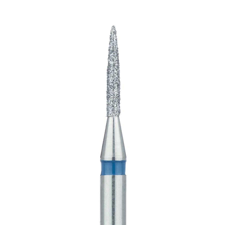 Meisinger 862-012-HP Diamond Bur, Flame Shape, Medium Grit, 1.2 mm Diameter, HP Shank, 5/Pack