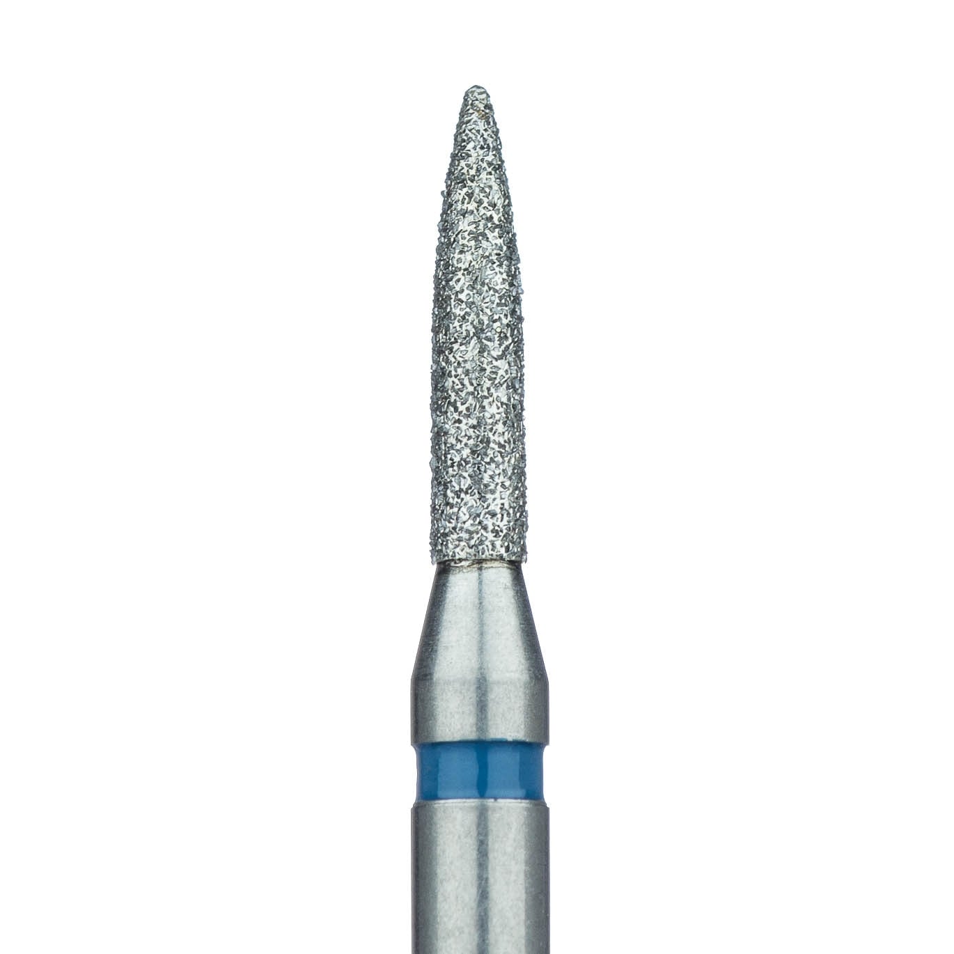 Meisinger Diamond Bur 862-016-RA, Flame Shape, Medium Grit, Blue Ring, Right Angle, 1.6mm Diameter, 5/Pk