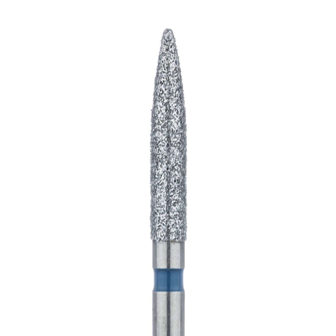 Meisinger 863-018-FG Medium Diamond Bur, Long Flame, Friction Grip, 1.8 mm Diameter, 10 mm Working Length, 5/Pack