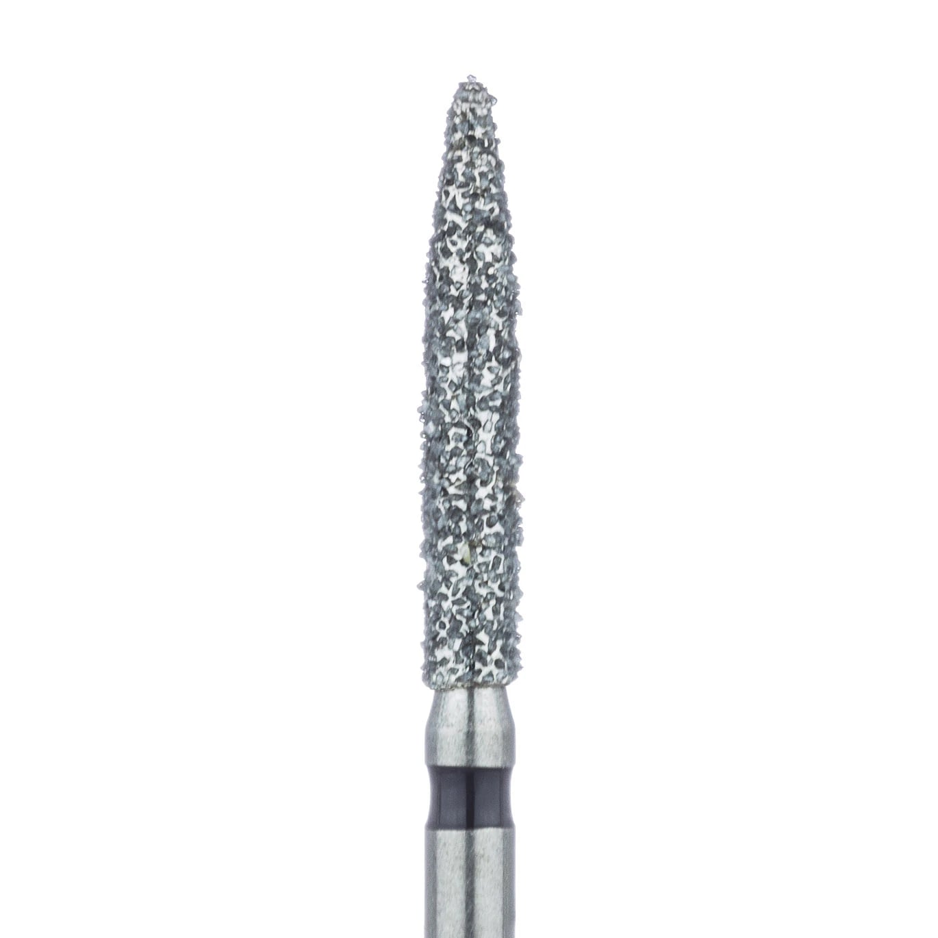 Meisinger 863H-018-FG Diamond Bur, Super Coarse, Long Flame, Friction Grip, 1.8 mm Diameter, 10 mm Head Length, 5/Pk