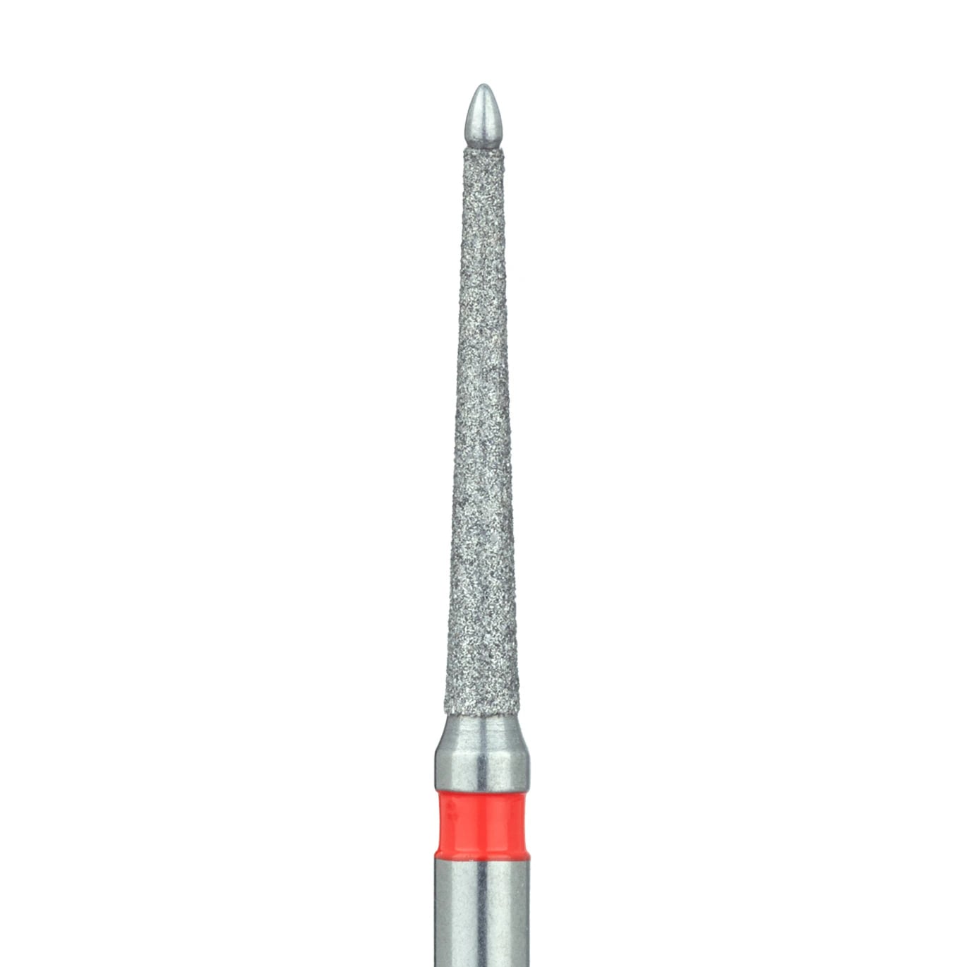 Meisinger 863KF-012-FG Fine Diamond Bur, Flame Shape, Safe End, Friction Grip, 1.2 mm, 5/Pk