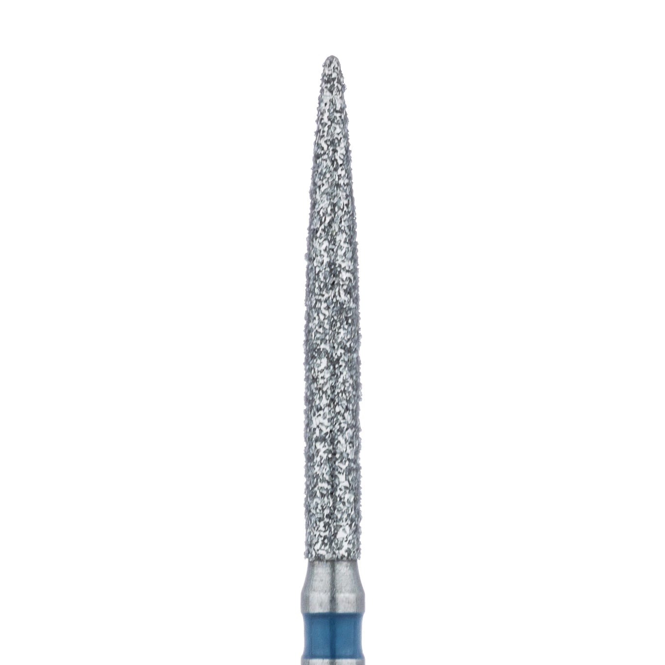 Meisinger 863L-014-FG Diamond Bur, FG, Long Shank, Medium Grit, Blue, Flame, 1.4 mm, 5/Pk