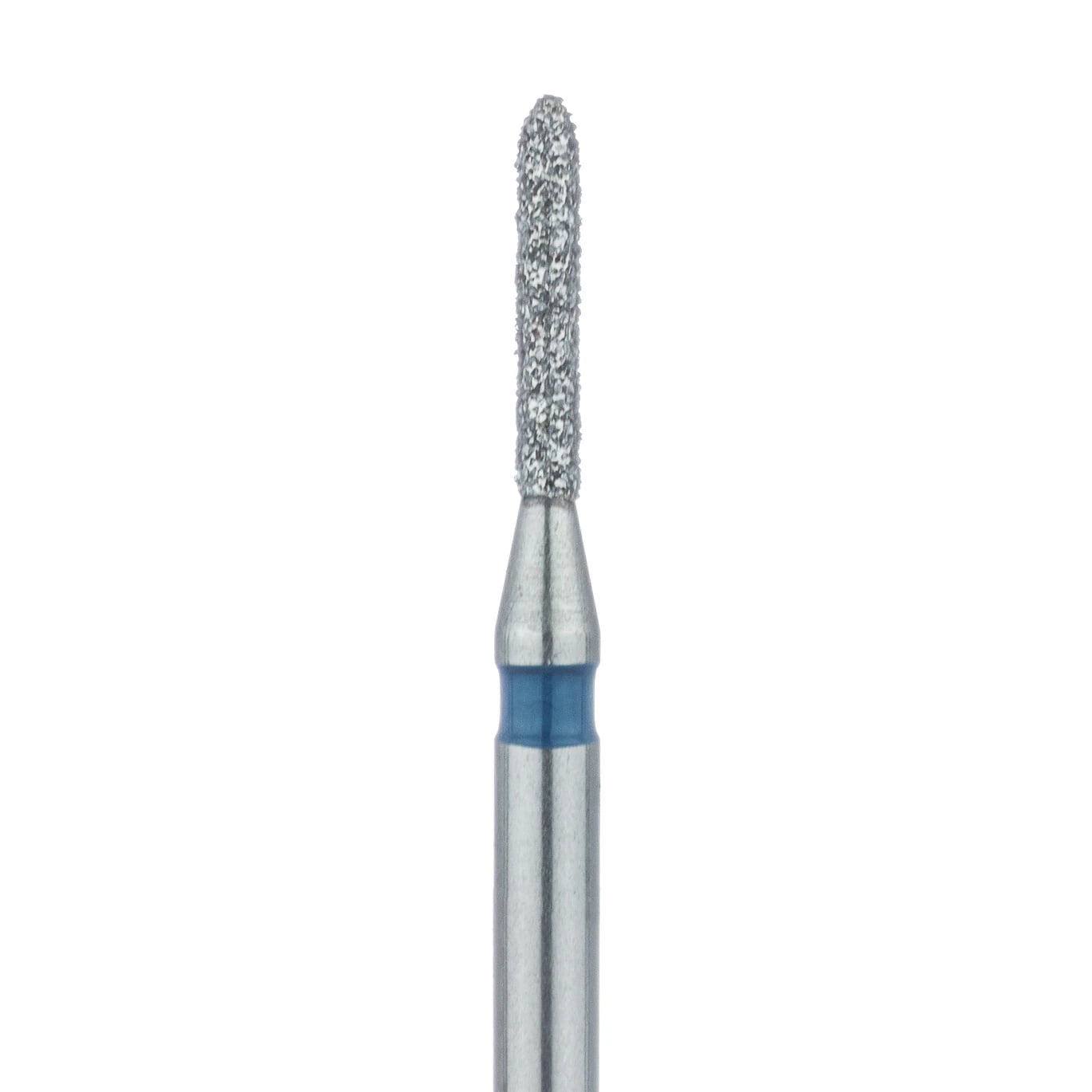 Meisinger 867-010-FG Medium Grit Diamond Bur, Torpedo/Cylinder, Bevel End, Friction Grip, 1.0 mm Head Diameter, 6.0 mm Head Length, 5/Pkg