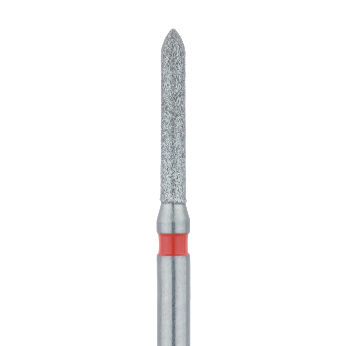 Meisinger 868F-012-FG Fine Grit Diamond Bur, Torpedo/Cylinder, Bevel End, Friction Grip, 1.2 mm Head Diameter, 8.0 mm Head Length, 5/Pkg