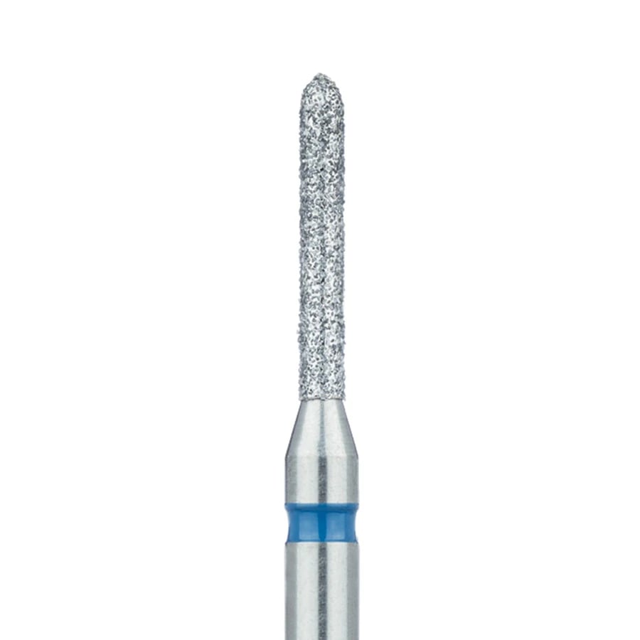 Meisinger 869-014-HP Medium Diamond Bur, Long Torpedo, HP Shank, 1.4 mm Diameter, 10 mm Working Length, 5/Pack