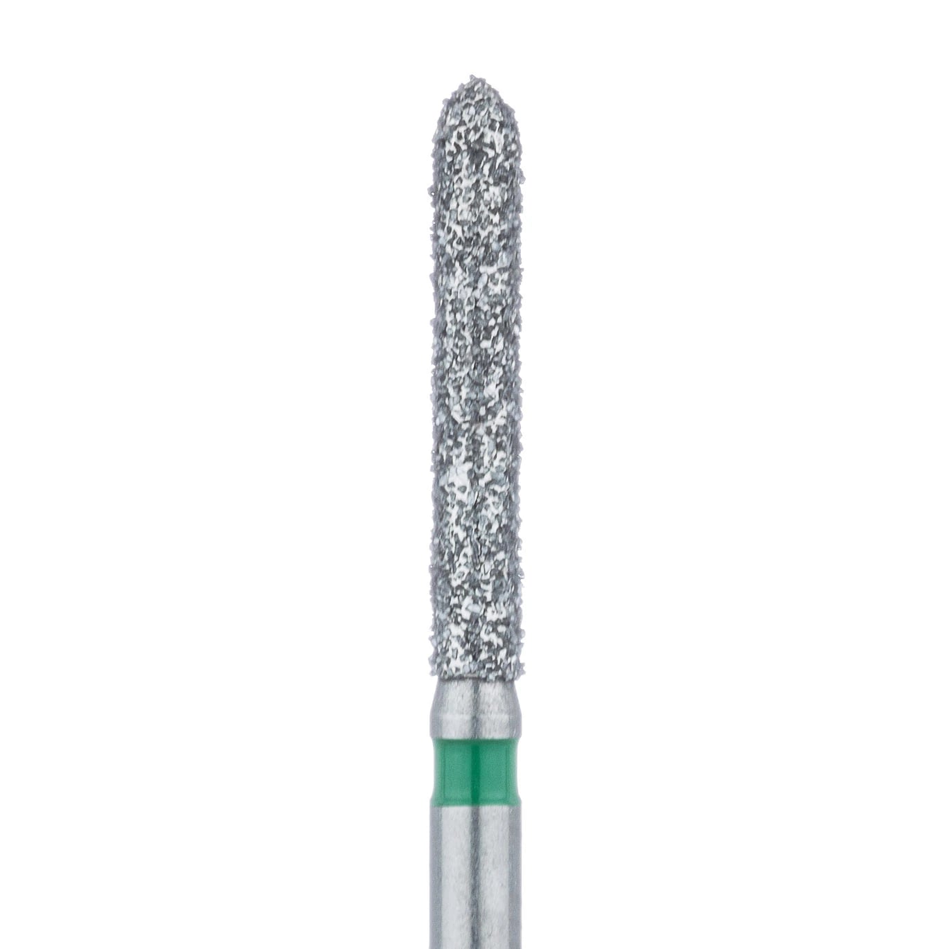 Meisinger 869G-016-FG Coarse Diamond Bur, FG, Long Torpedo, Green Ring, 1.6 mm Head Diameter, 10 mm Head Length, 5/Pkg