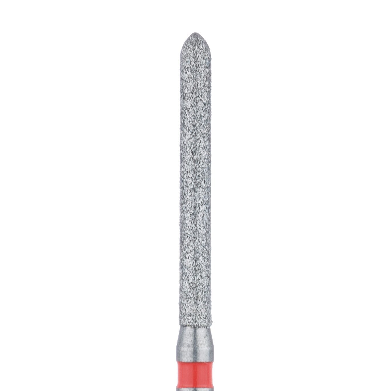 Meisinger 869LF-014-FG Fine Diamond Bur, Extra Long Torpedo, Friction Grip, 1.4 mm Diameter, Red Ring, 5/Pack