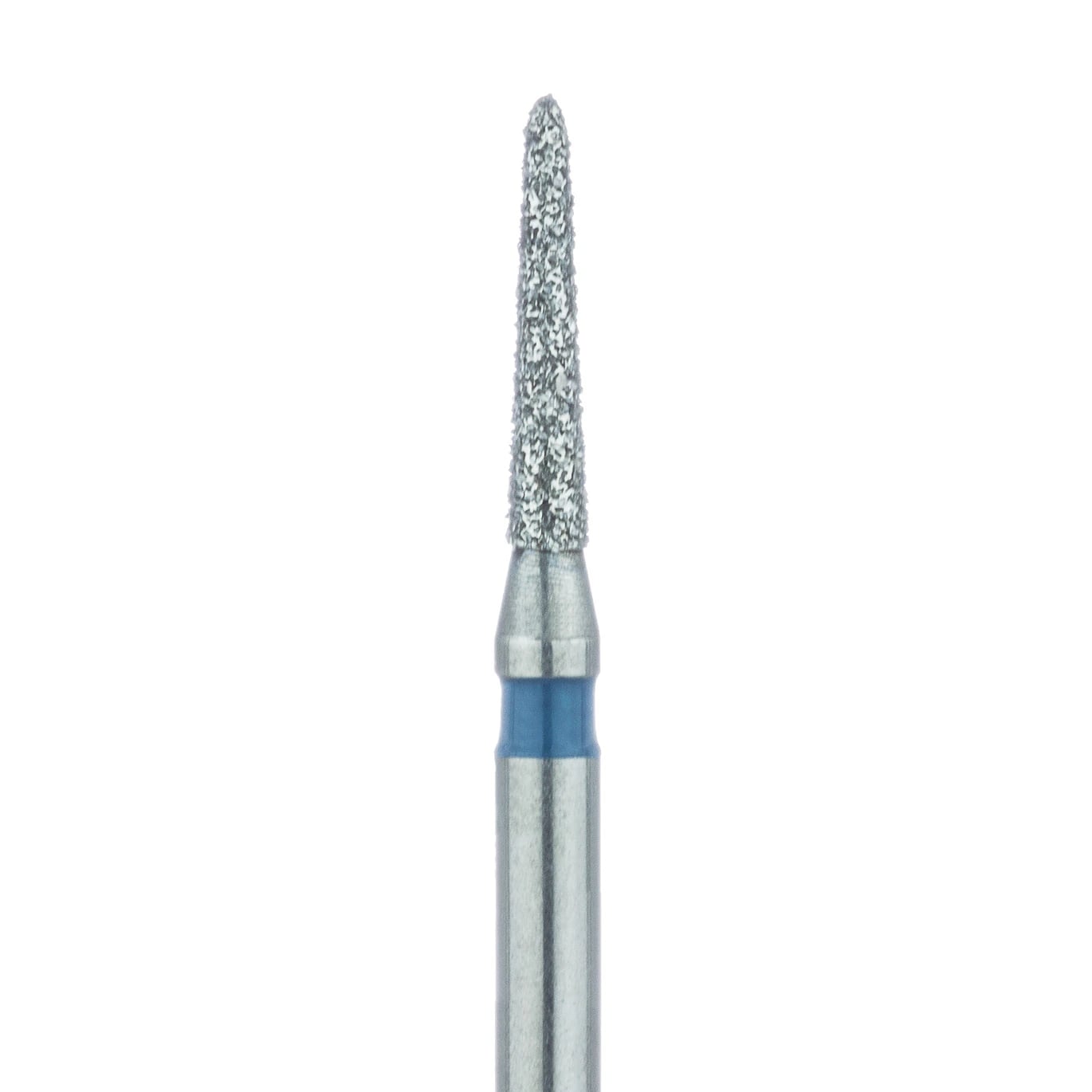 Meisinger 877-012-FG Diamond Bur, Medium Grit, Tapered Torpedo/Cylinder, Bevel End, Friction Grip, 1.2 mm Head Diameter, 6.5 mm Head Length, 5/Pkg