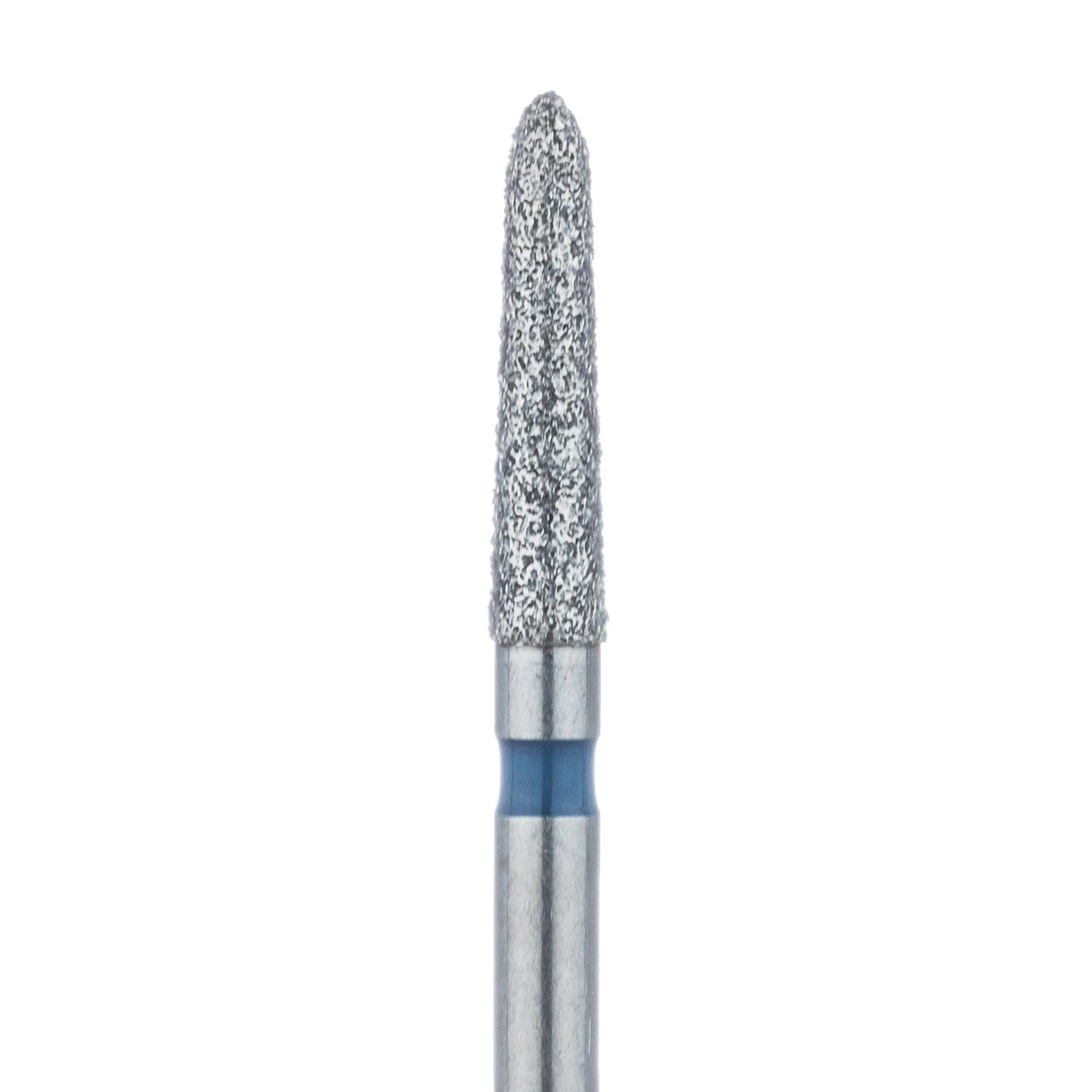 Meisinger 878-018-FG Diamond Bur, Medium Grit, Tapered Torpedo/Cylinder, Bevel End, Friction Grip, 1.8 mm Head Diameter, 8.0 mm Head Length, 5/Pkg