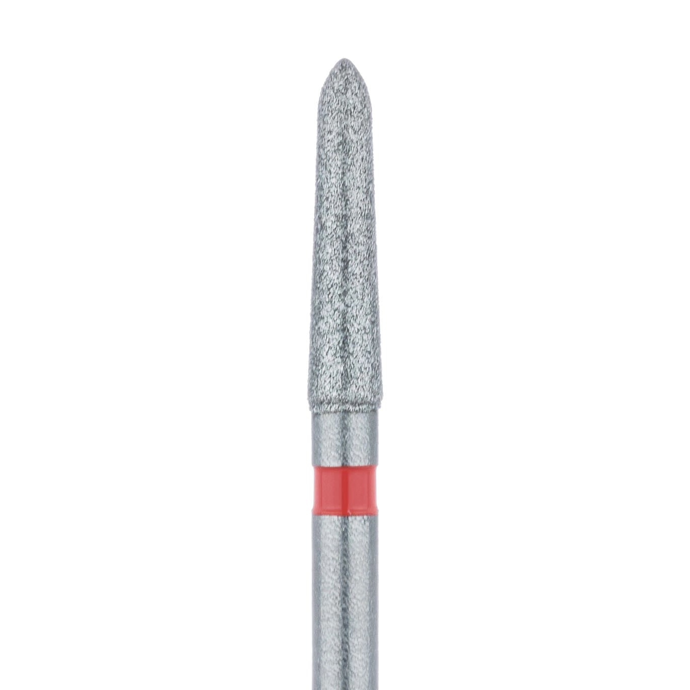 Meisinger 878F-018-FG Fine Grit Friction Grip Diamond Bur, Tapered Torpedo/Modified Chamfer, 1.8 mm Head Diameter, 8.0 mm Head Length, Red Ring, 5/Pkg