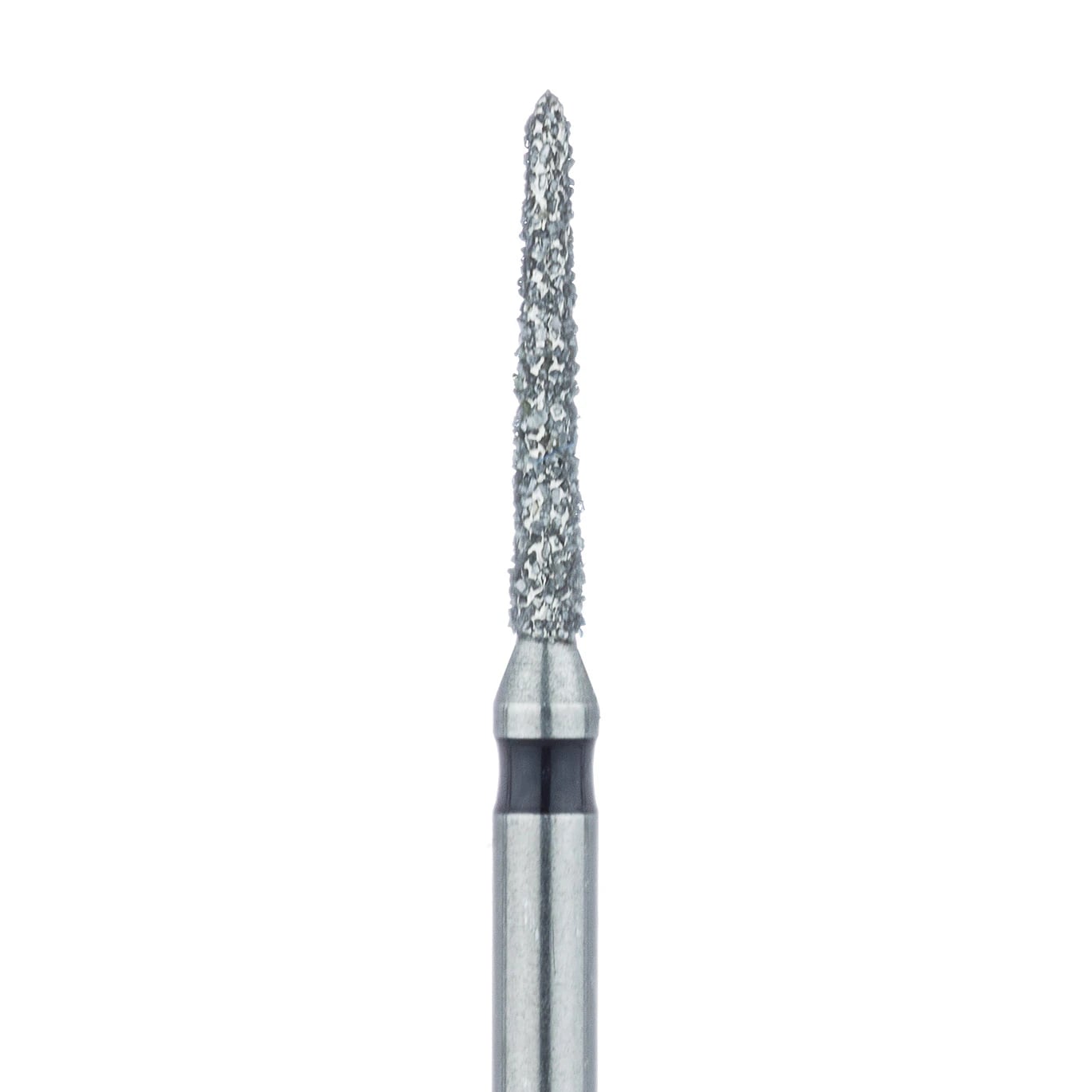 Meisinger 878H-012-FG Diamond Bur, Super Coarse (Black), Tapered Torpedo/Cylinder, Friction Grip, 1.2 mm Head Diameter, 8.0 mm Head Length, 5/Pkg