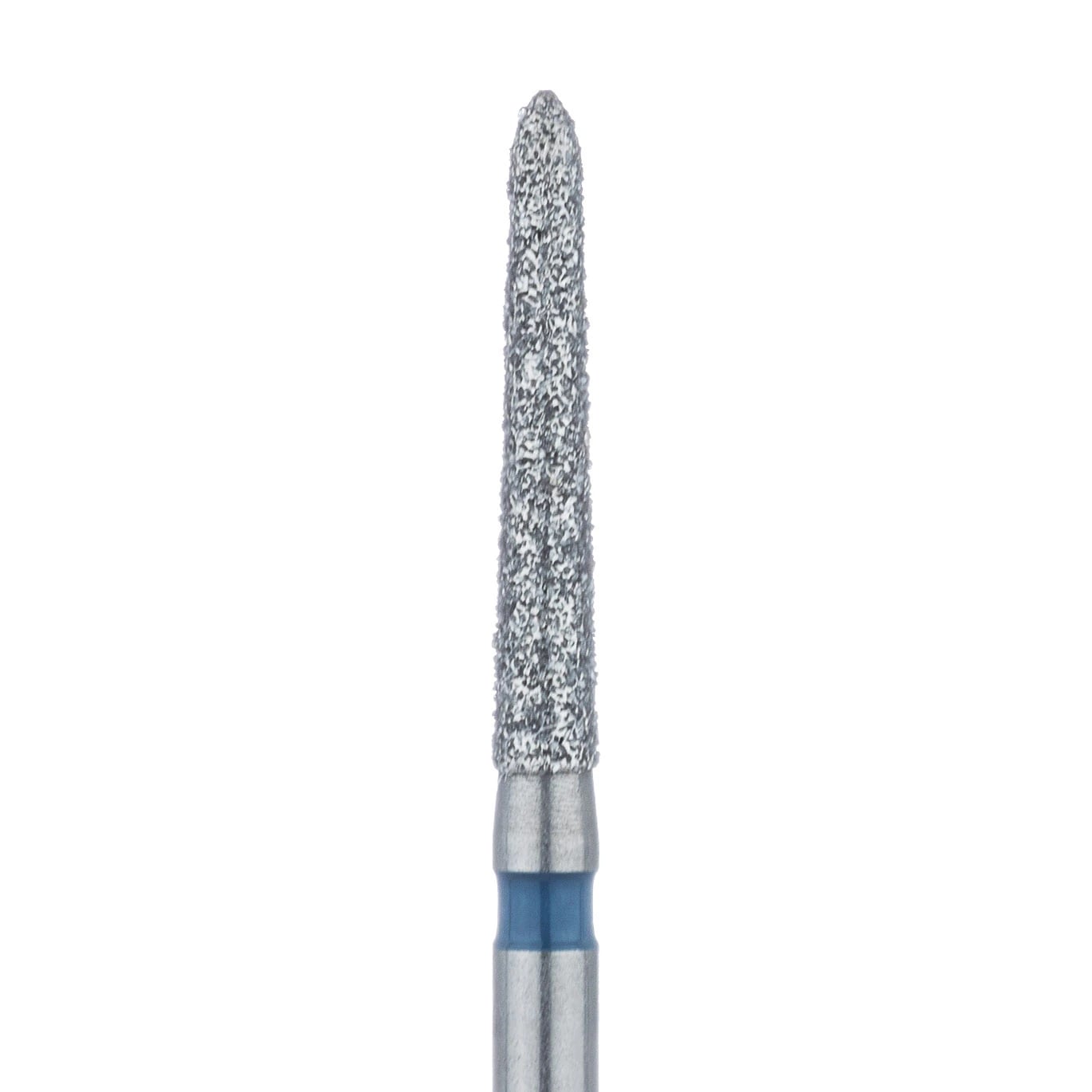 Meisinger 879-016-FG Diamond Bur, Medium Grit, Blue Ring, Cylinder/Bevel End, 1.6 mm Head Diameter, 10.0 mm Head Length, Friction Grip, 5/Pkg