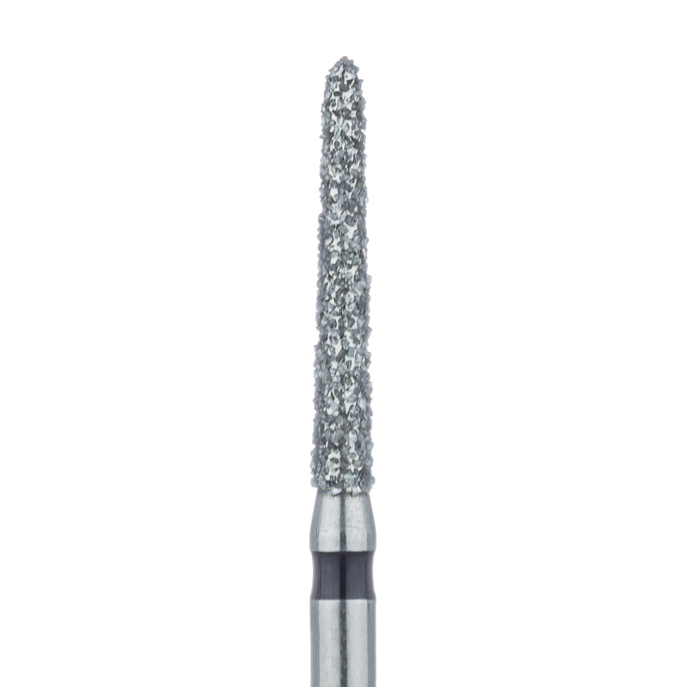 Meisinger 879H-016-FG Diamond Bur, FG, Super Coarse (Black), Tapered Torpedo/Cylinder, 1.6 mm Head Diameter, 10 mm Head Length, 5/Pkg