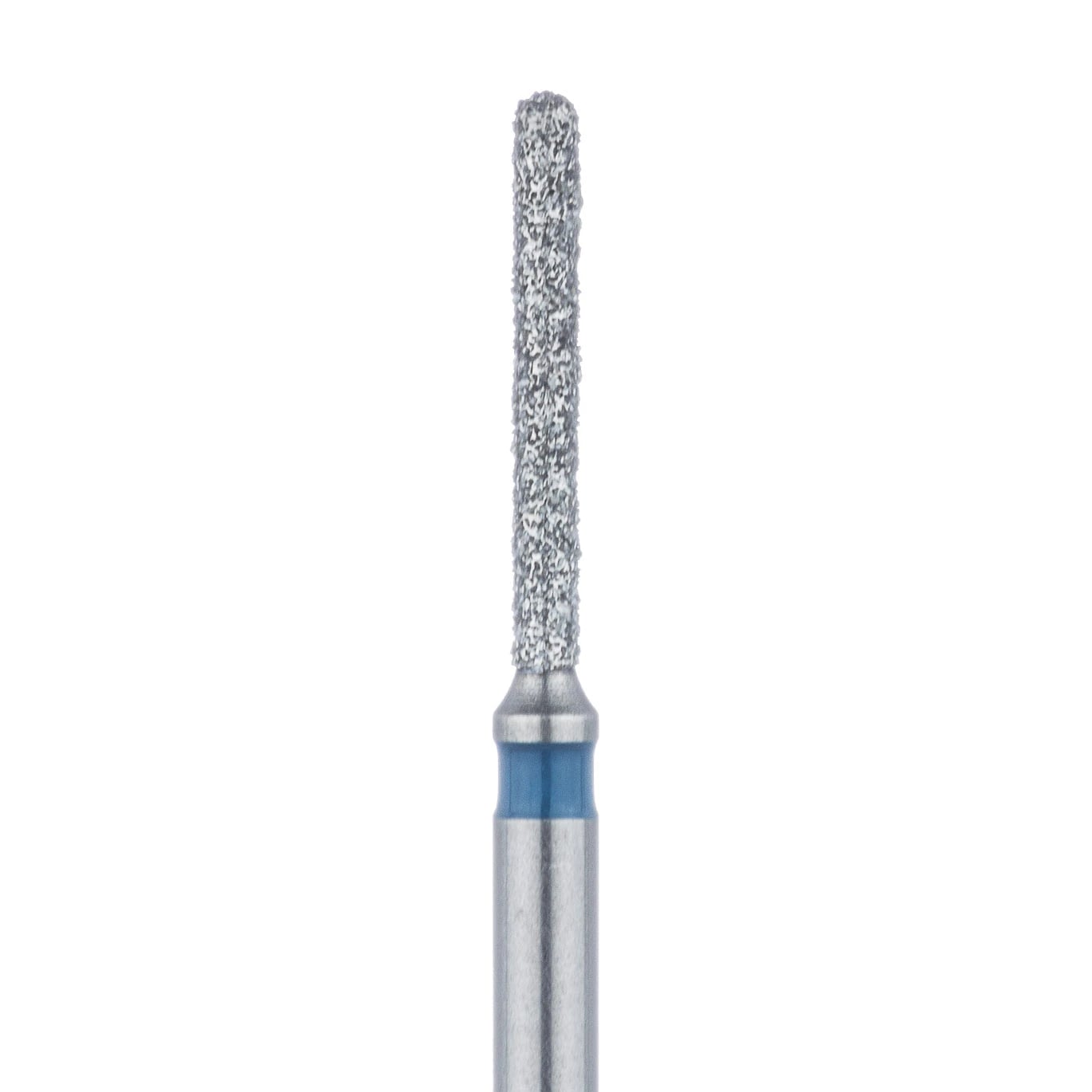 Meisinger 881-010-FG Diamond Bur, Round End Cylinder, Medium Grit, Blue Ring, FG, 1.0 mm Head Diameter, 8.0 mm Head Length, 5/Pkg