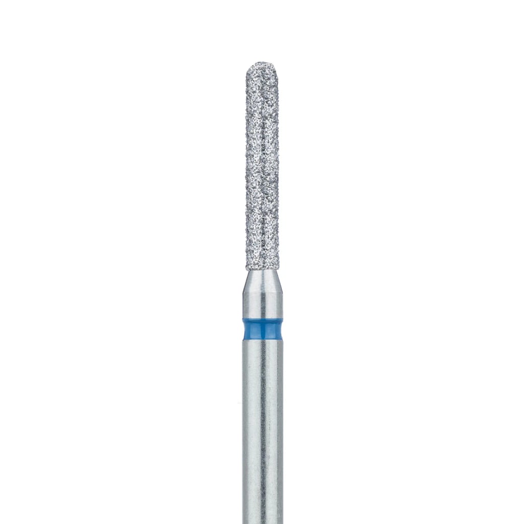 Meisinger 882L-018-HP Diamond Bur, Round End Cylinder, Medium Grit (Blue), Long Shank, 1.8 mm Diameter, 12 mm Working Length, 5/Pack