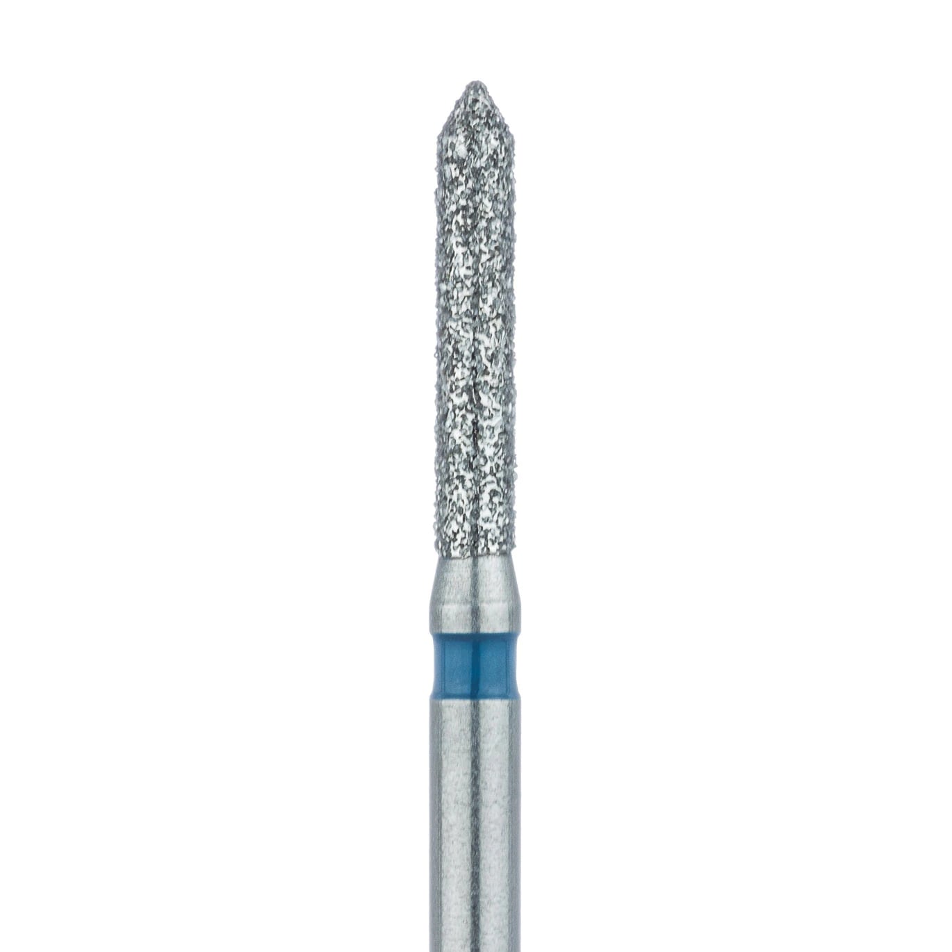 Meisinger Diamond Bur, FG, Medium Grit (Blue), Pointed Cylinder with Bevel Tip, 1.4 mm Head Diameter, 8.0 mm Head Length, 885-014, Pack of 5