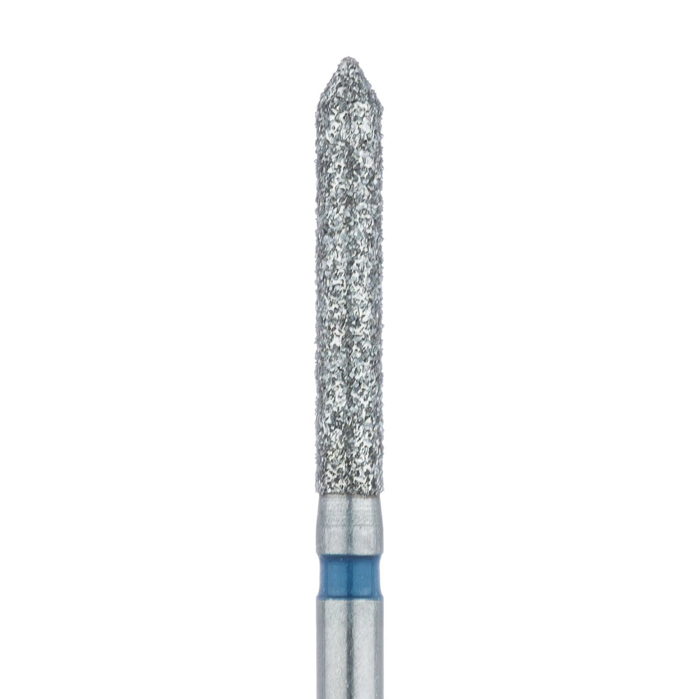 Meisinger Diamond Bur, FG, Medium Grit, Blue Ring, Pointed Cylinder (Bevel Tip), 886-016, 1.6 mm Diameter, 10 mm Head Length, Pack of 5